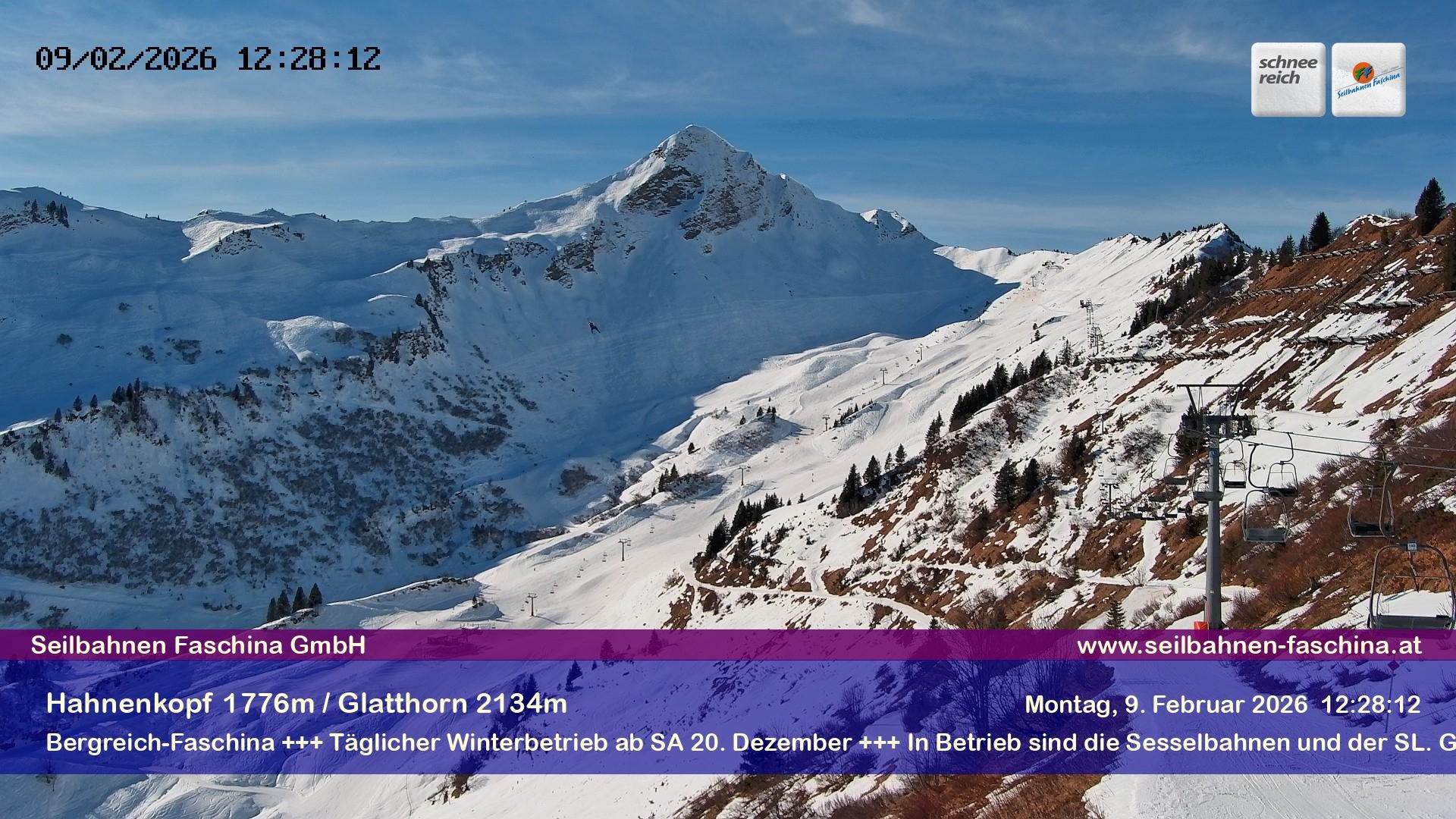 Archiv Foto Webcam Blick auf das Glatthorn, Faschina