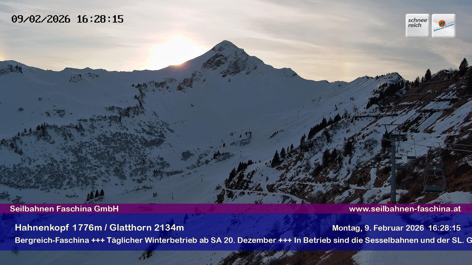 Archiv Foto Webcam Blick auf das Glatthorn, Faschina