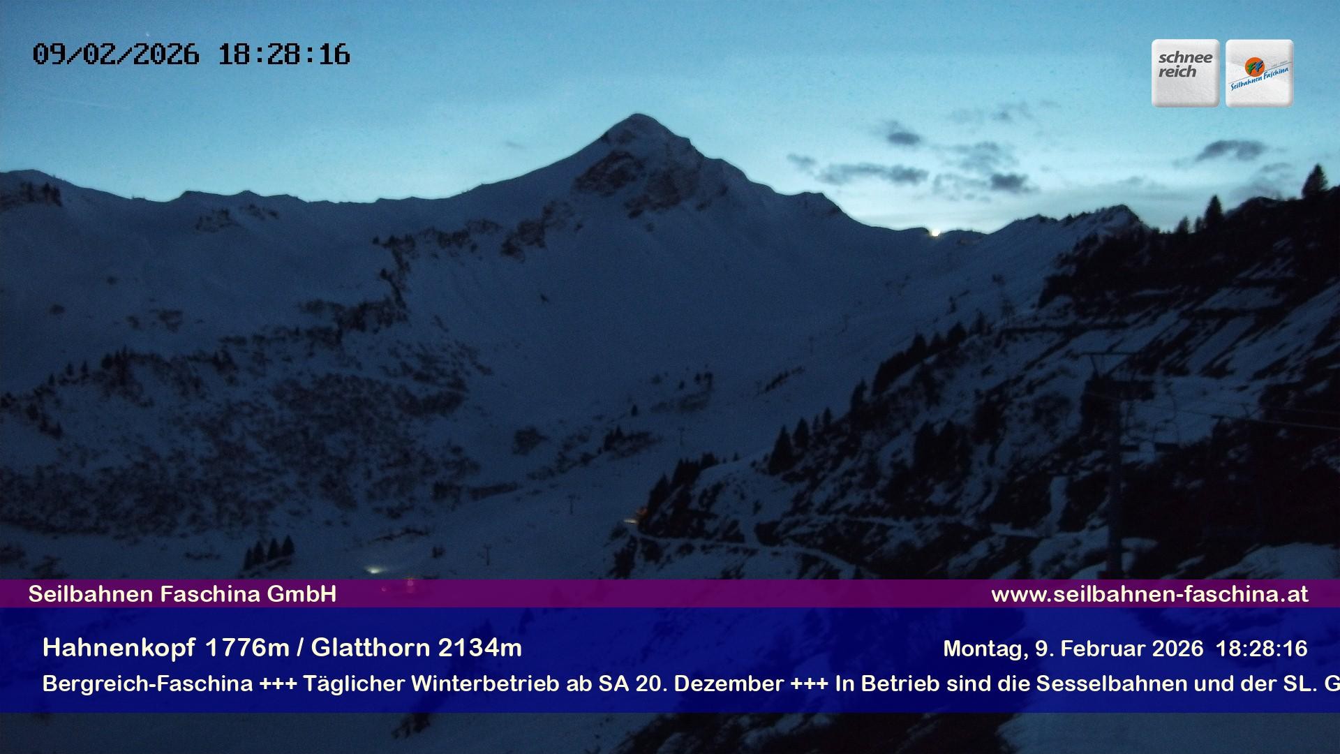 Archiv Foto Webcam Blick auf das Glatthorn, Faschina