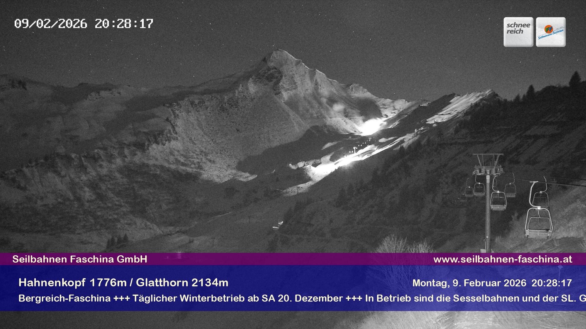 Archiv Foto Webcam Blick auf das Glatthorn, Faschina