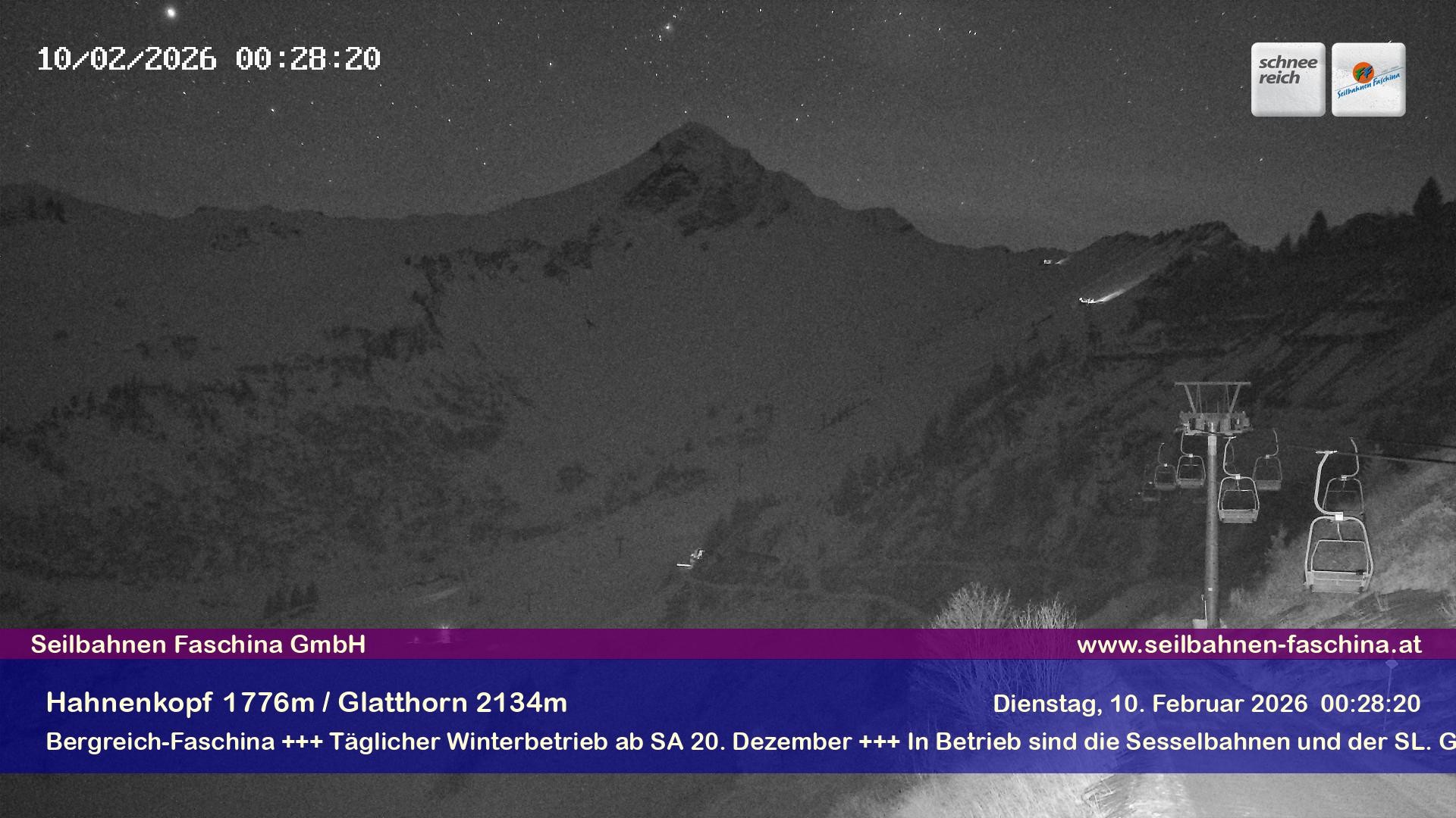 Archiv Foto Webcam Blick auf das Glatthorn, Faschina