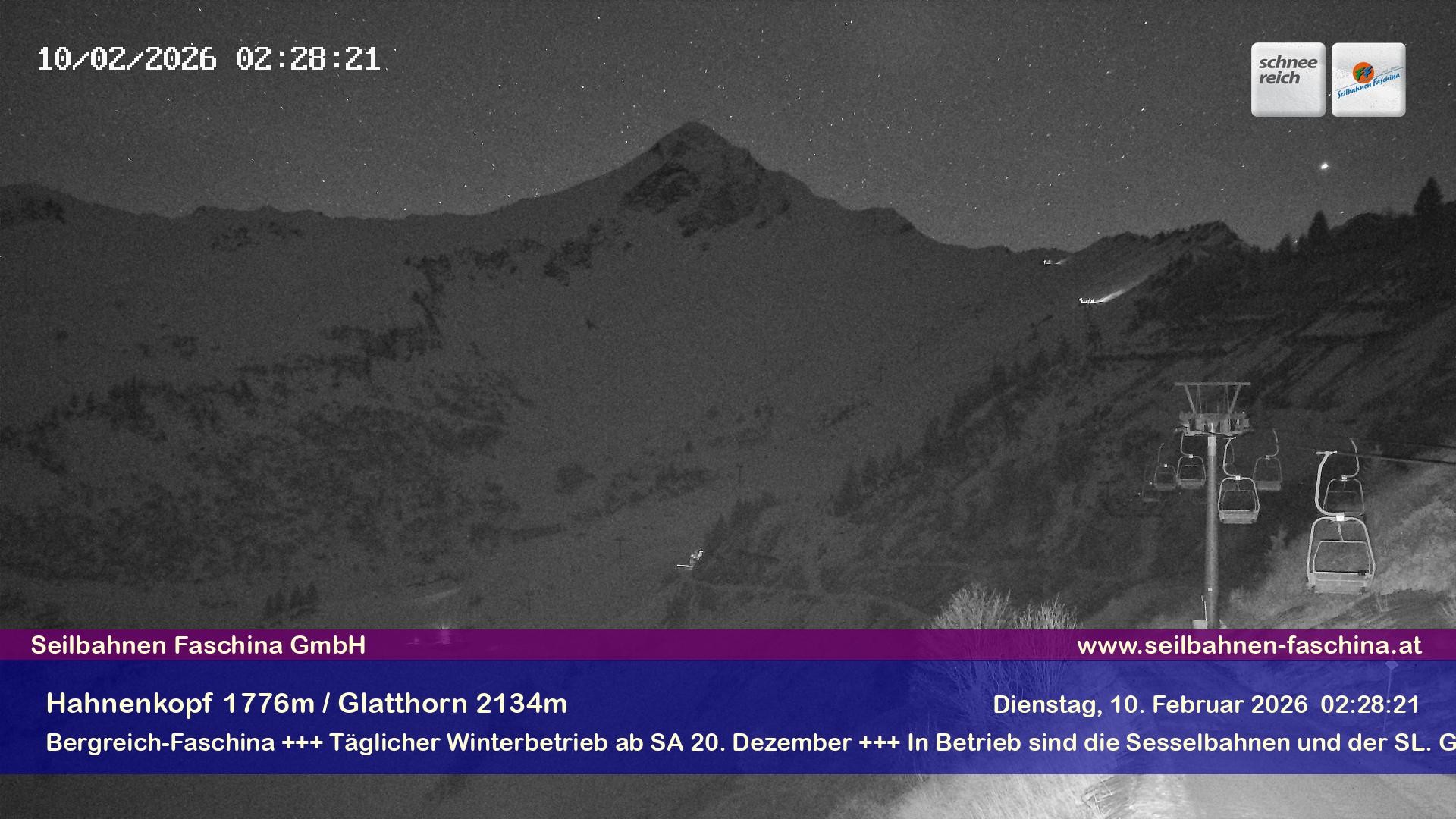 Archiv Foto Webcam Blick auf das Glatthorn, Faschina