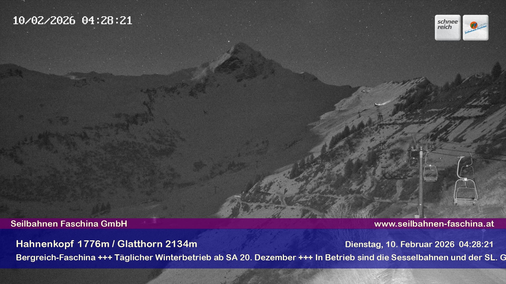 Archiv Foto Webcam Blick auf das Glatthorn, Faschina
