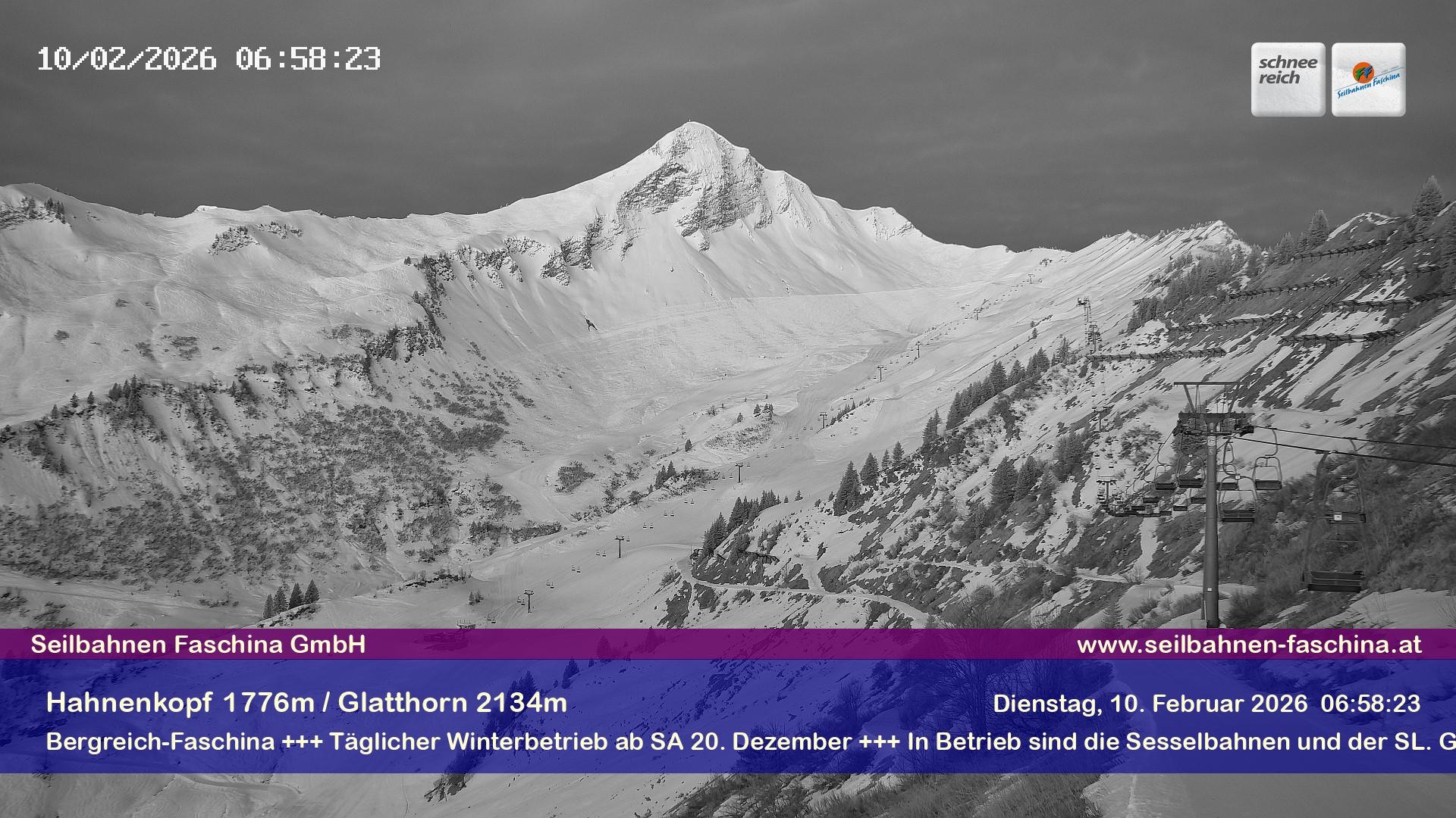 Archiv Foto Webcam Blick auf das Glatthorn, Faschina
