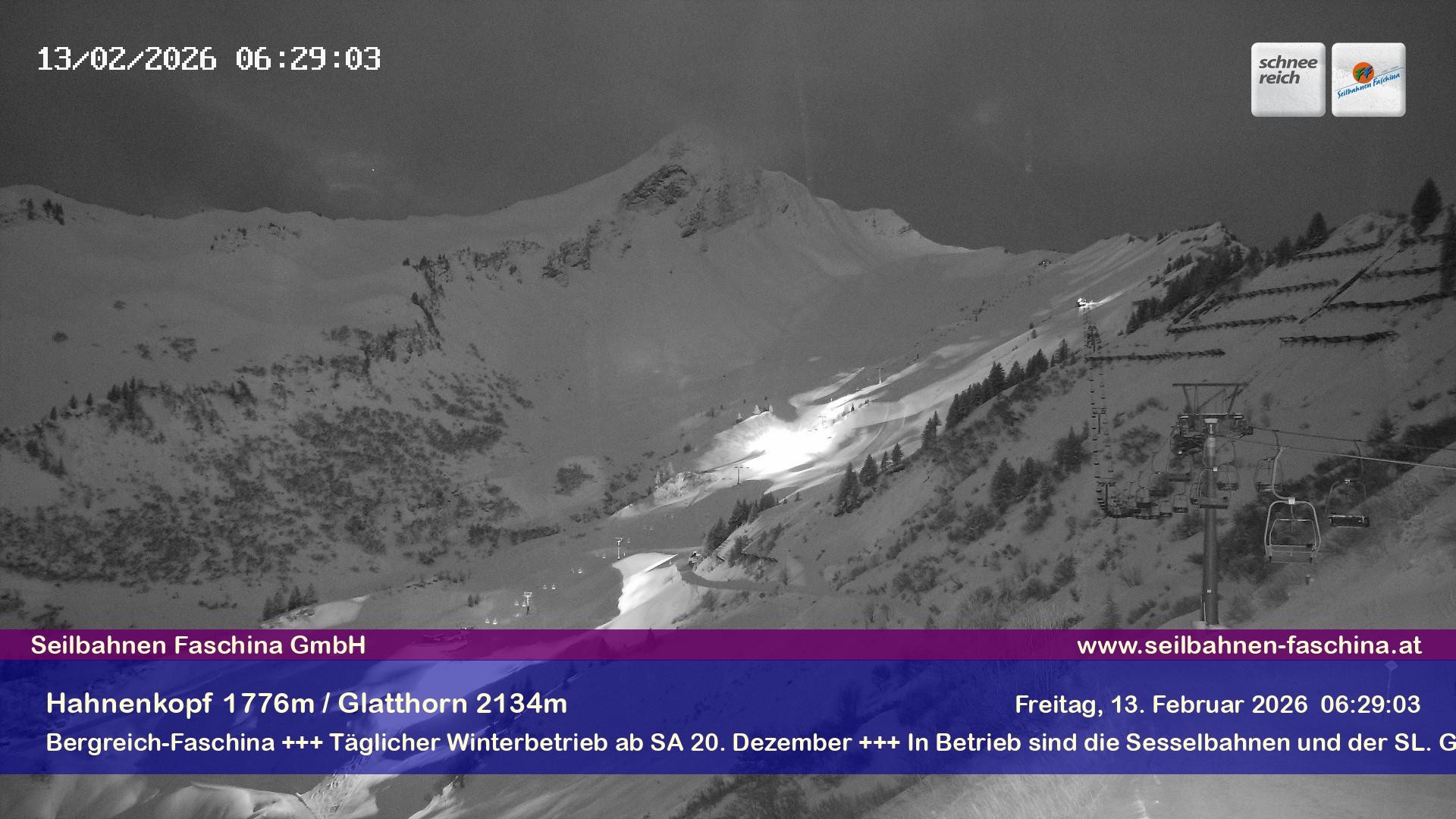 Archiv Foto Webcam Blick auf das Glatthorn, Faschina