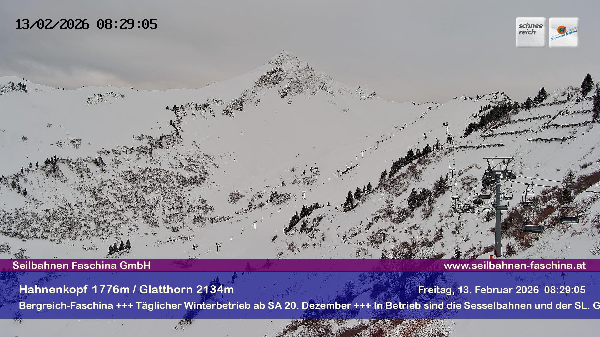 Archiv Foto Webcam Blick auf das Glatthorn, Faschina