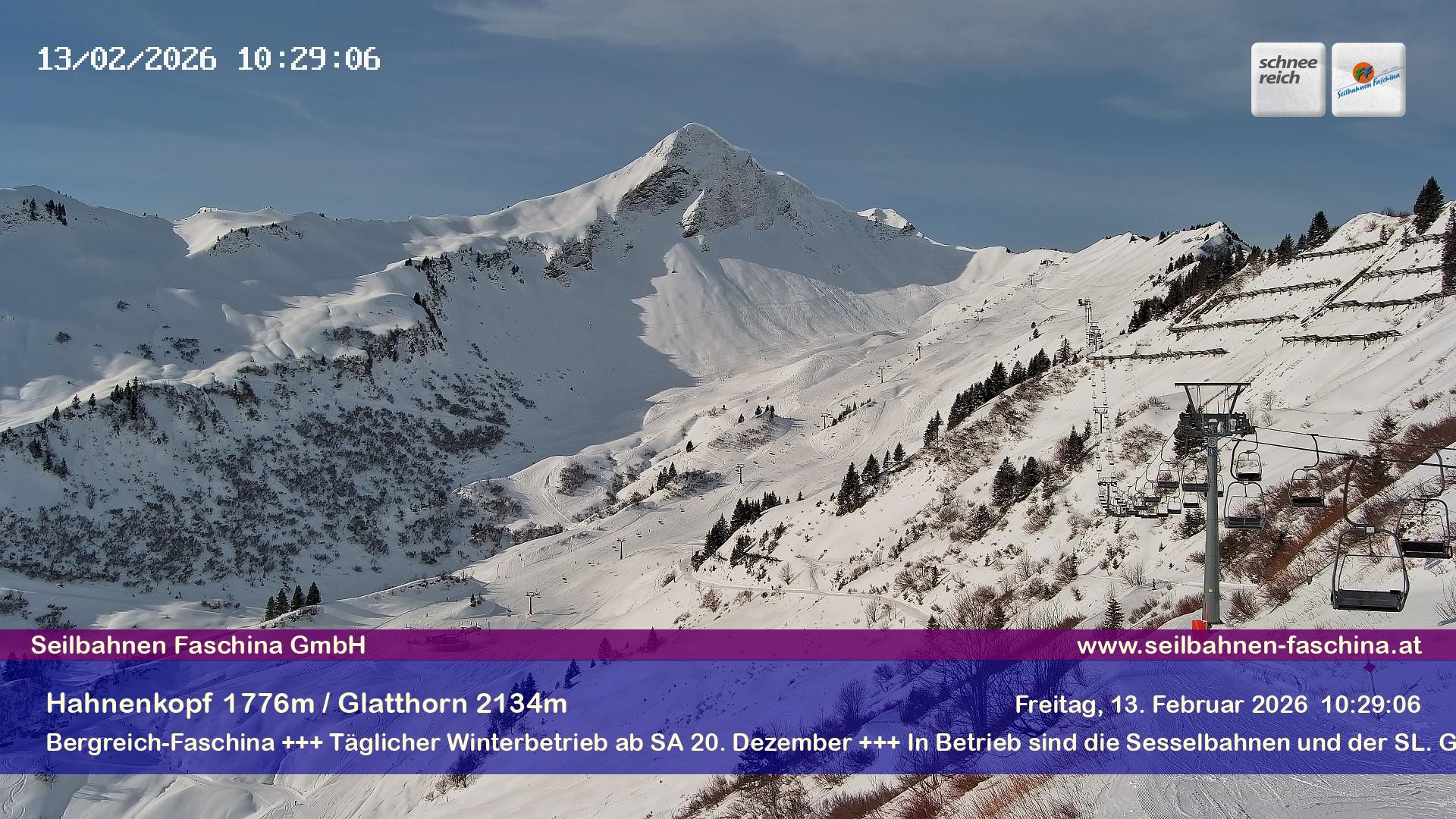 Archiv Foto Webcam Blick auf das Glatthorn, Faschina