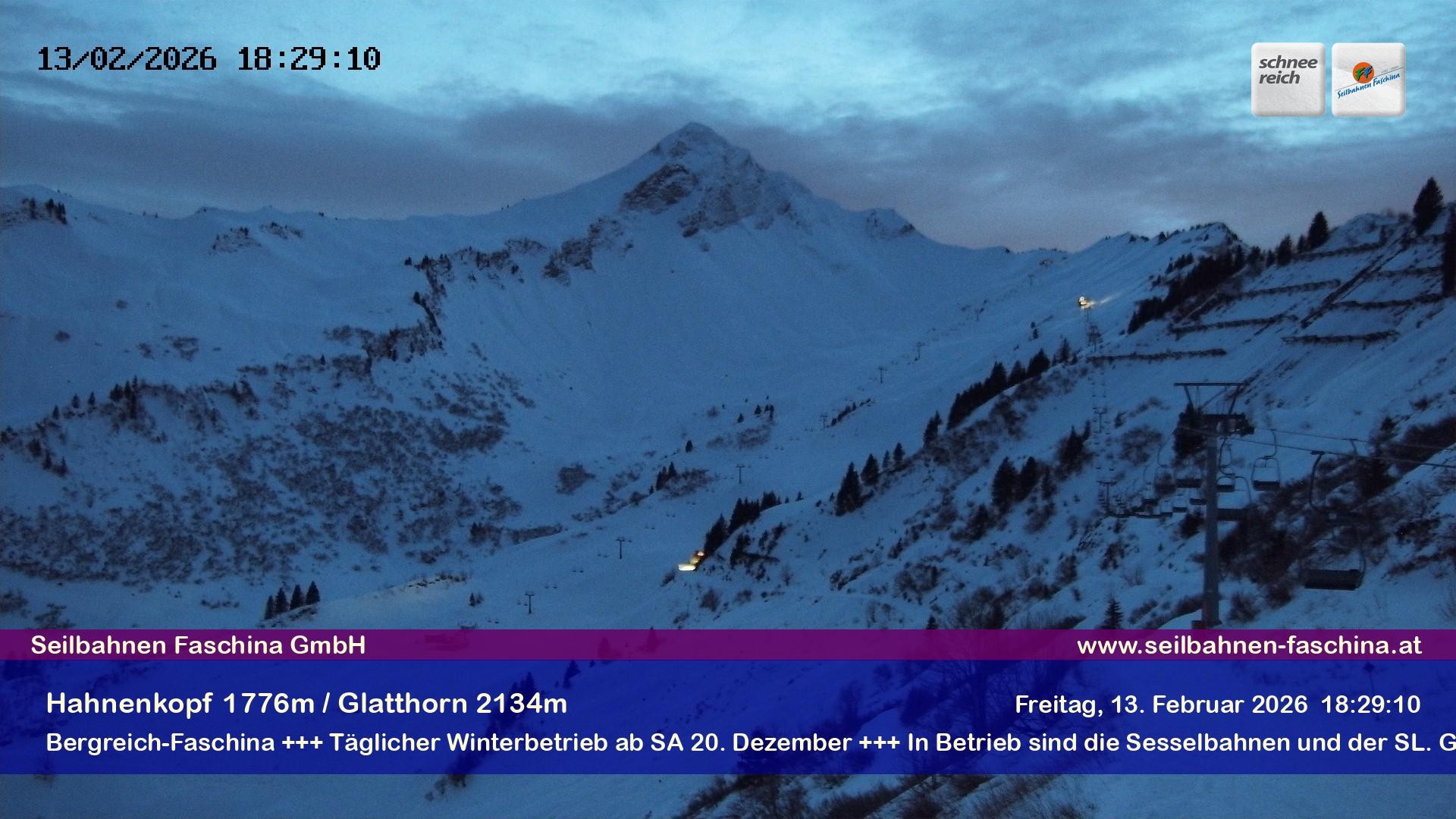 Archiv Foto Webcam Blick auf das Glatthorn, Faschina