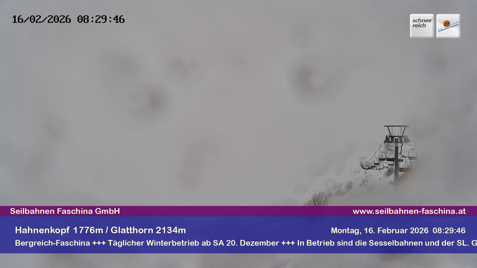 Archiv Foto Webcam Blick auf das Glatthorn, Faschina