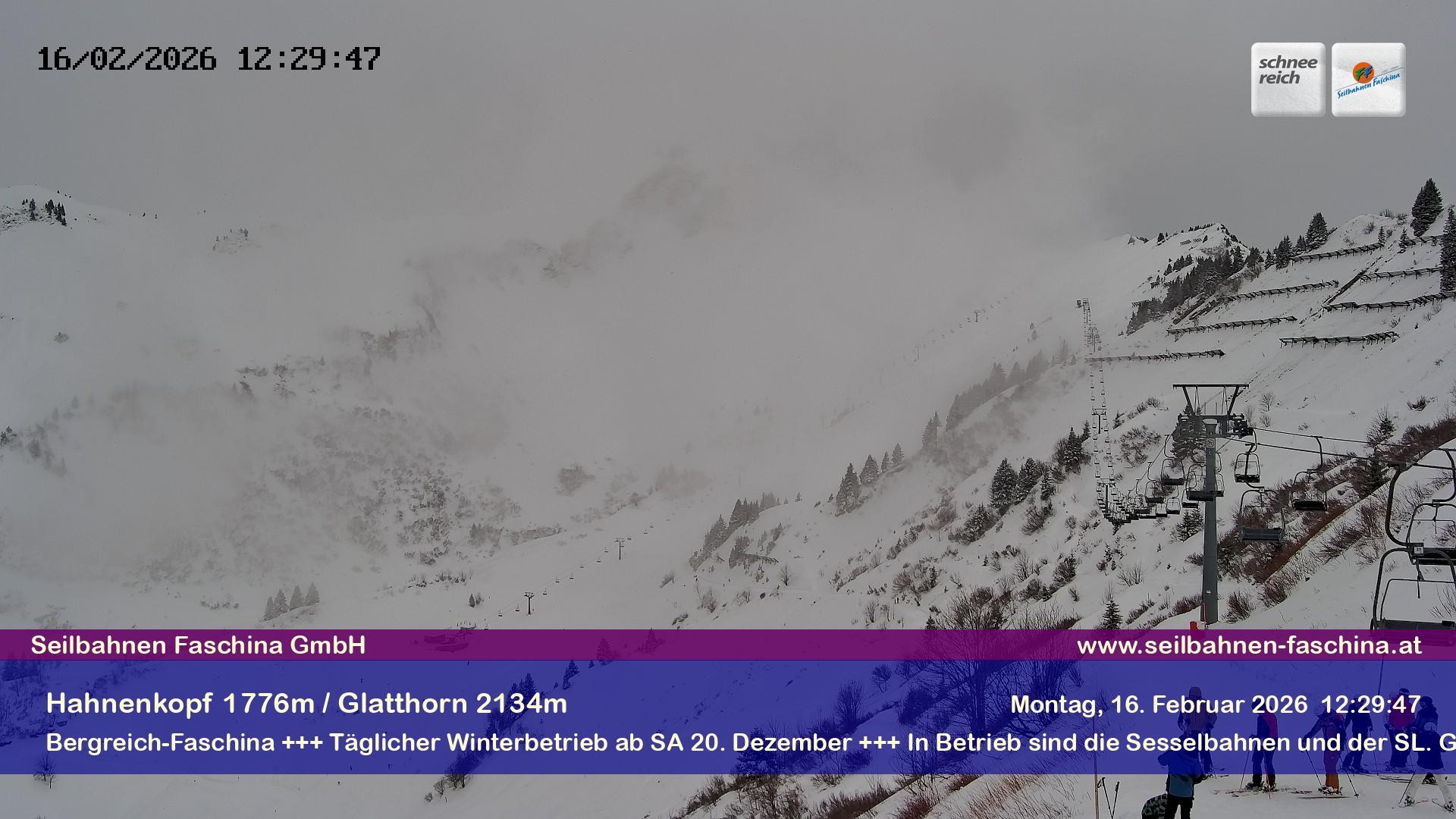 Archiv Foto Webcam Blick auf das Glatthorn, Faschina