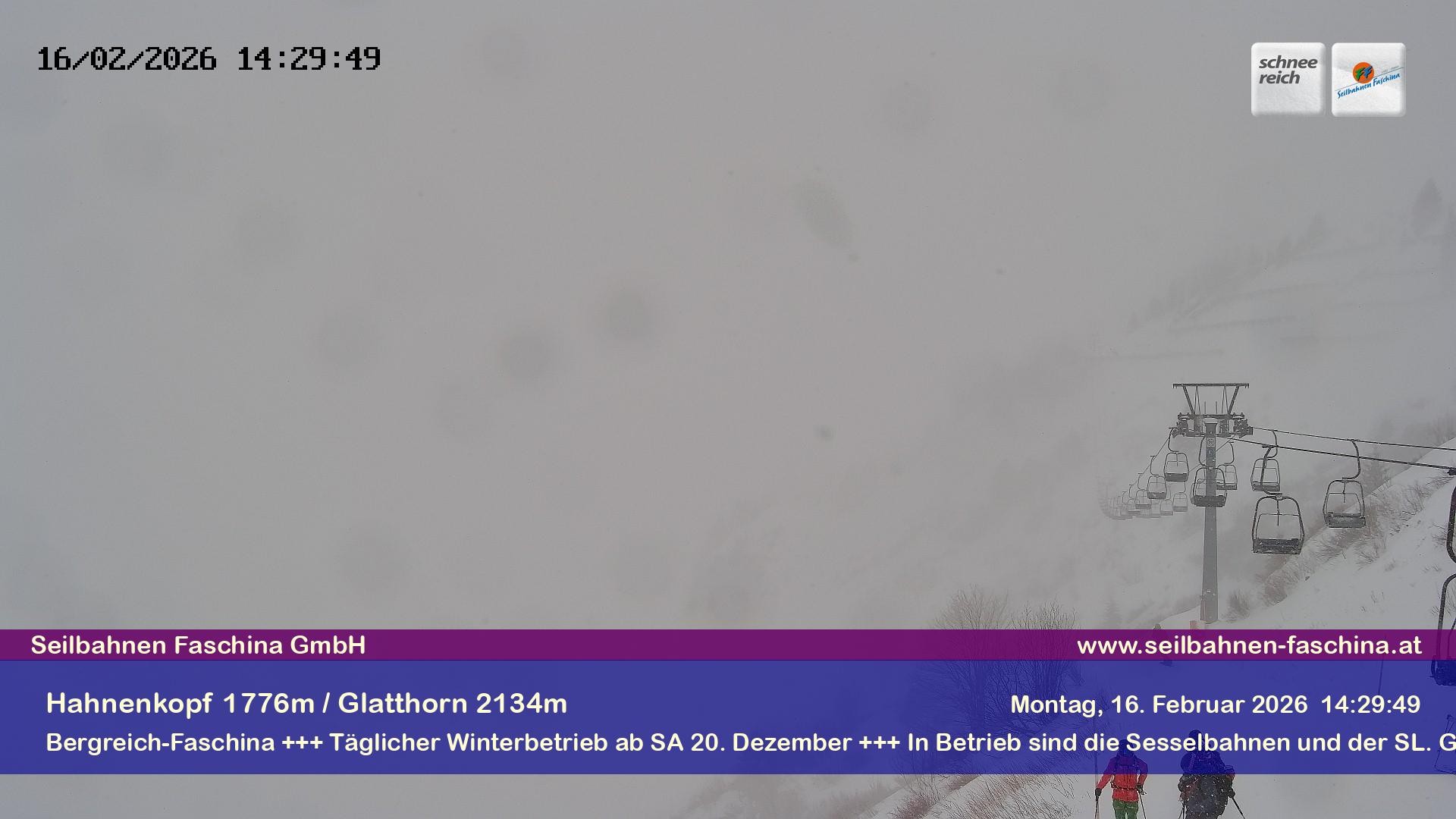 Archiv Foto Webcam Blick auf das Glatthorn, Faschina