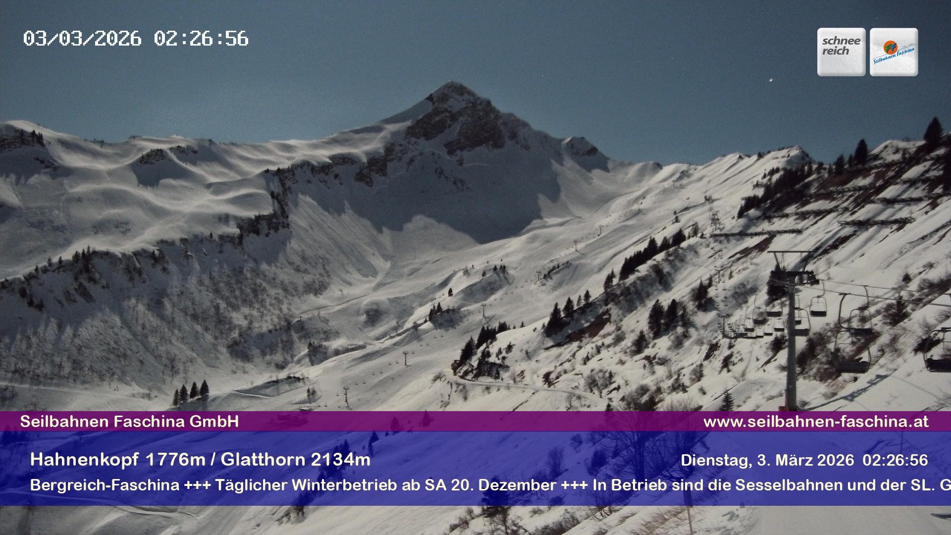 Archiv Foto Webcam Blick auf das Glatthorn, Faschina