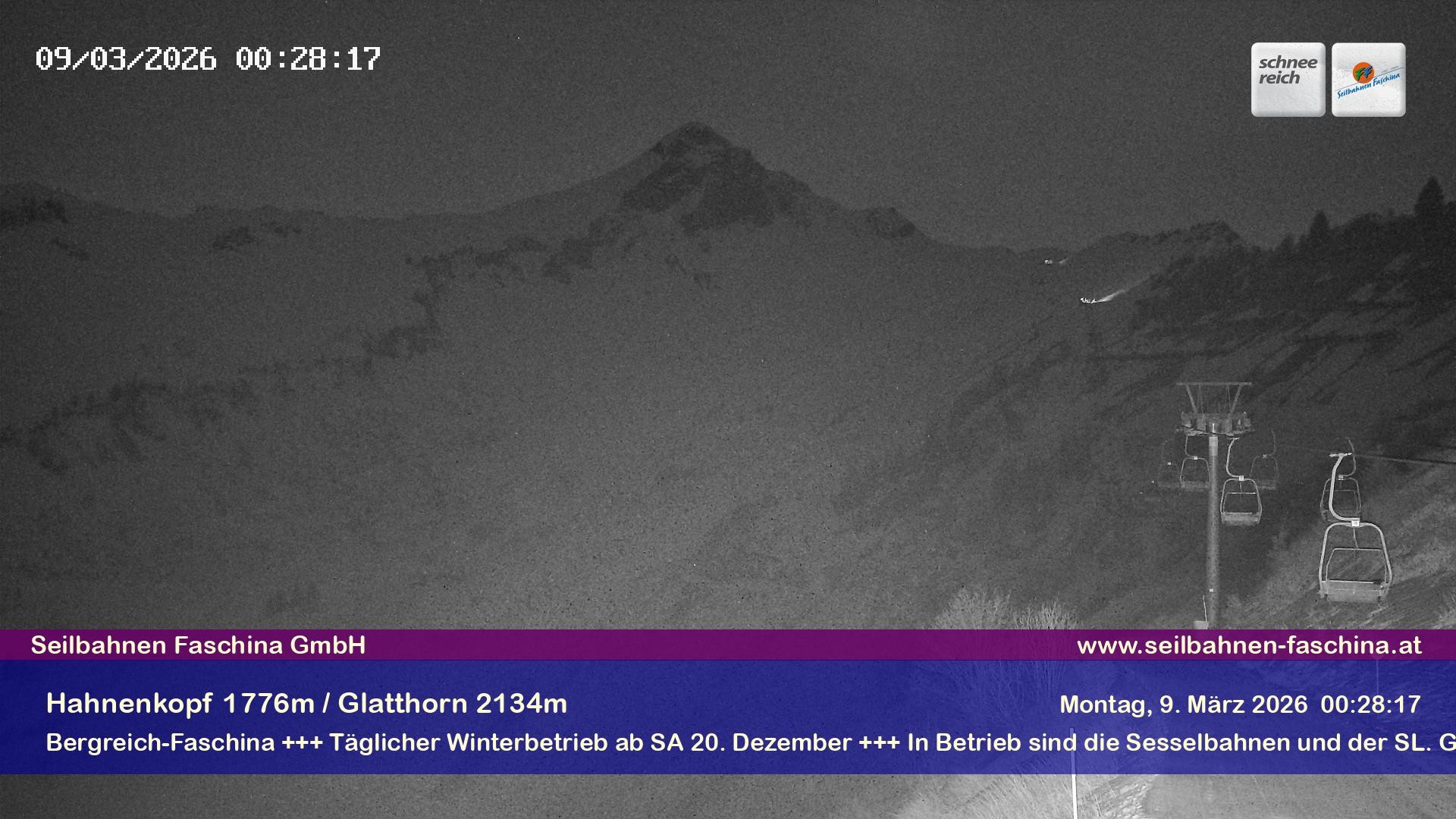 Archiv Foto Webcam Blick auf das Glatthorn, Faschina