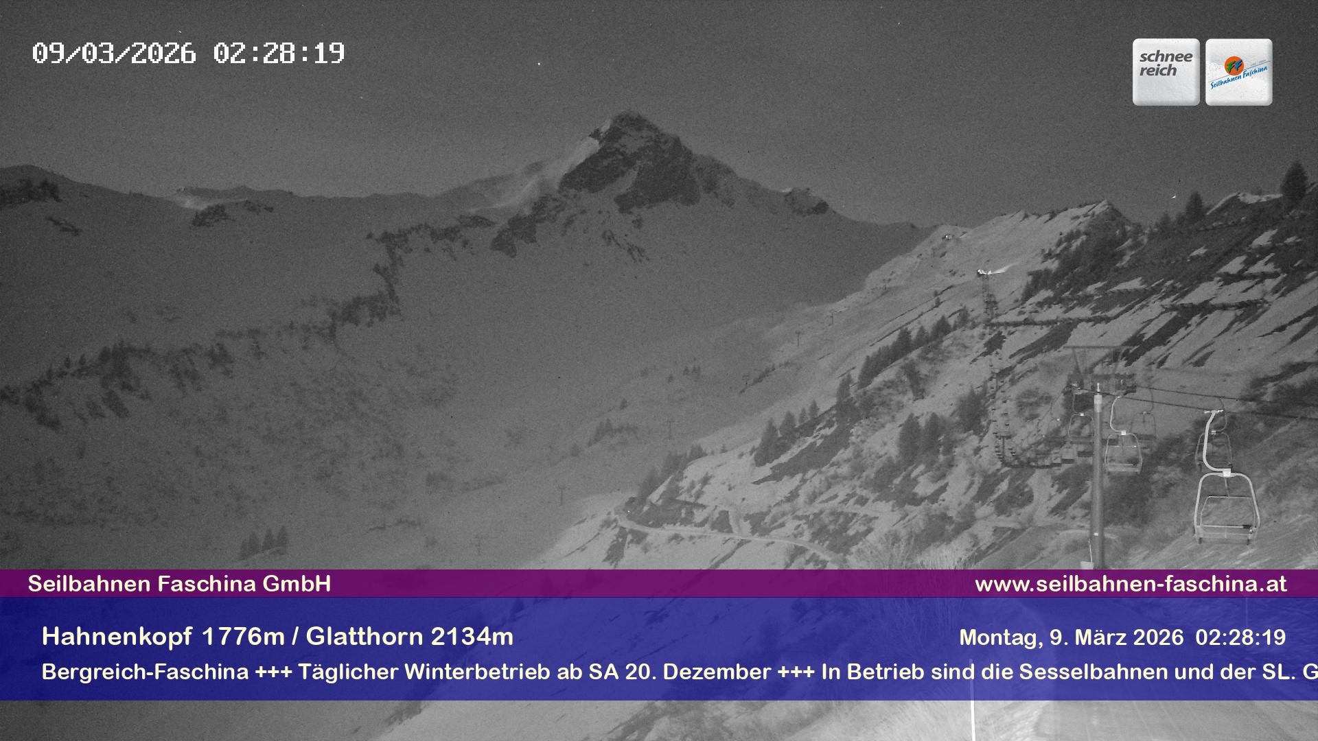 Archiv Foto Webcam Blick auf das Glatthorn, Faschina
