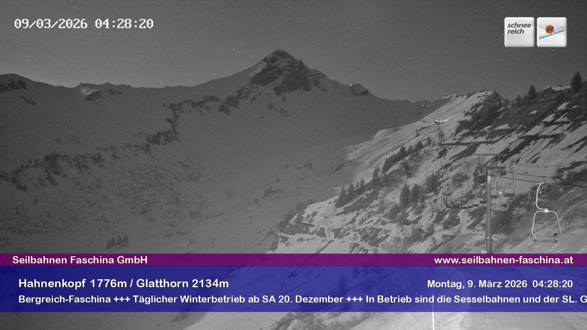 Archiv Foto Webcam Blick auf das Glatthorn, Faschina