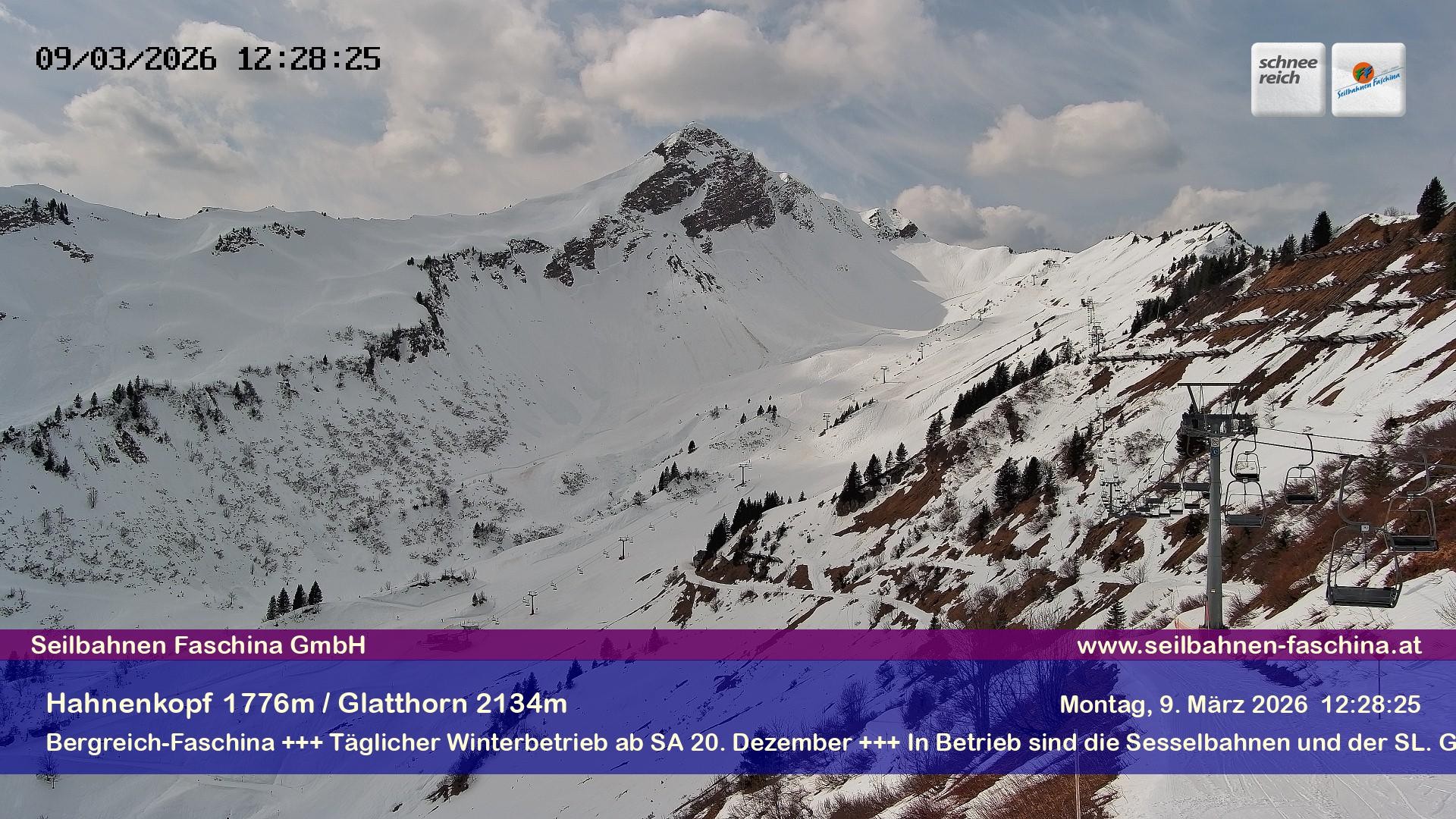 Archiv Foto Webcam Blick auf das Glatthorn, Faschina