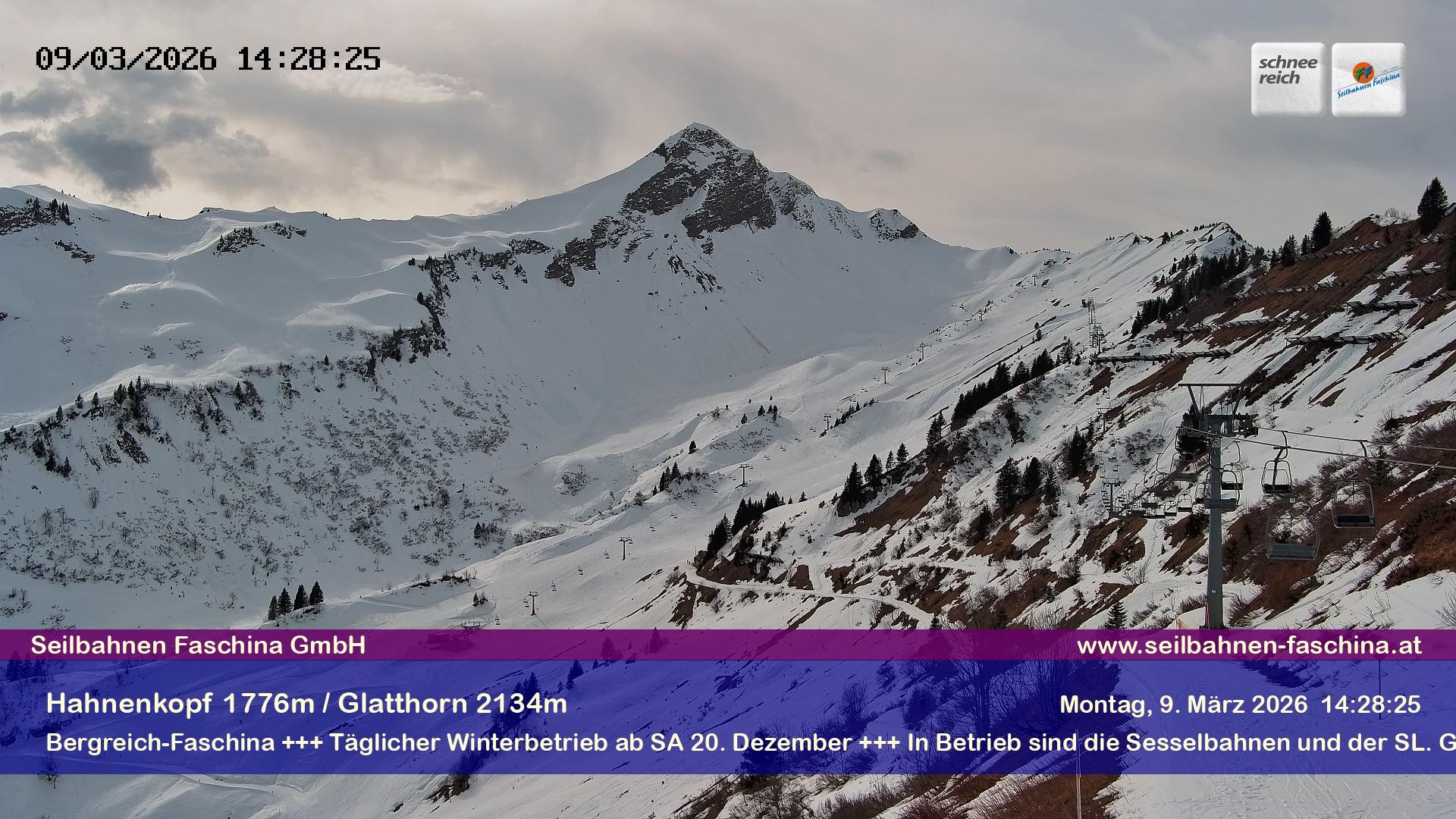 Archiv Foto Webcam Blick auf das Glatthorn, Faschina