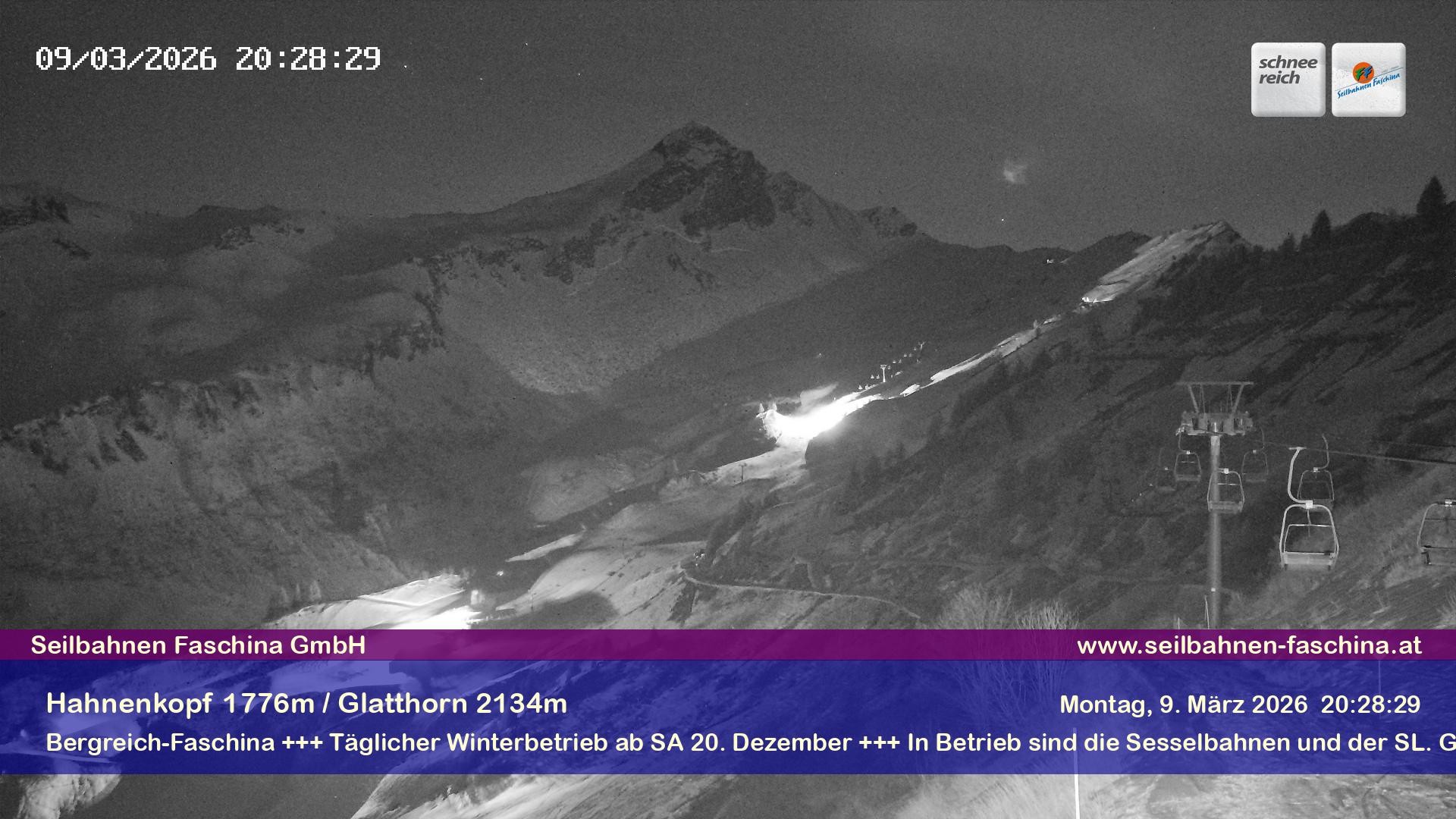 Archiv Foto Webcam Blick auf das Glatthorn, Faschina