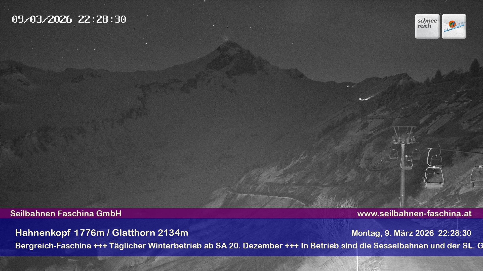 Archiv Foto Webcam Blick auf das Glatthorn, Faschina