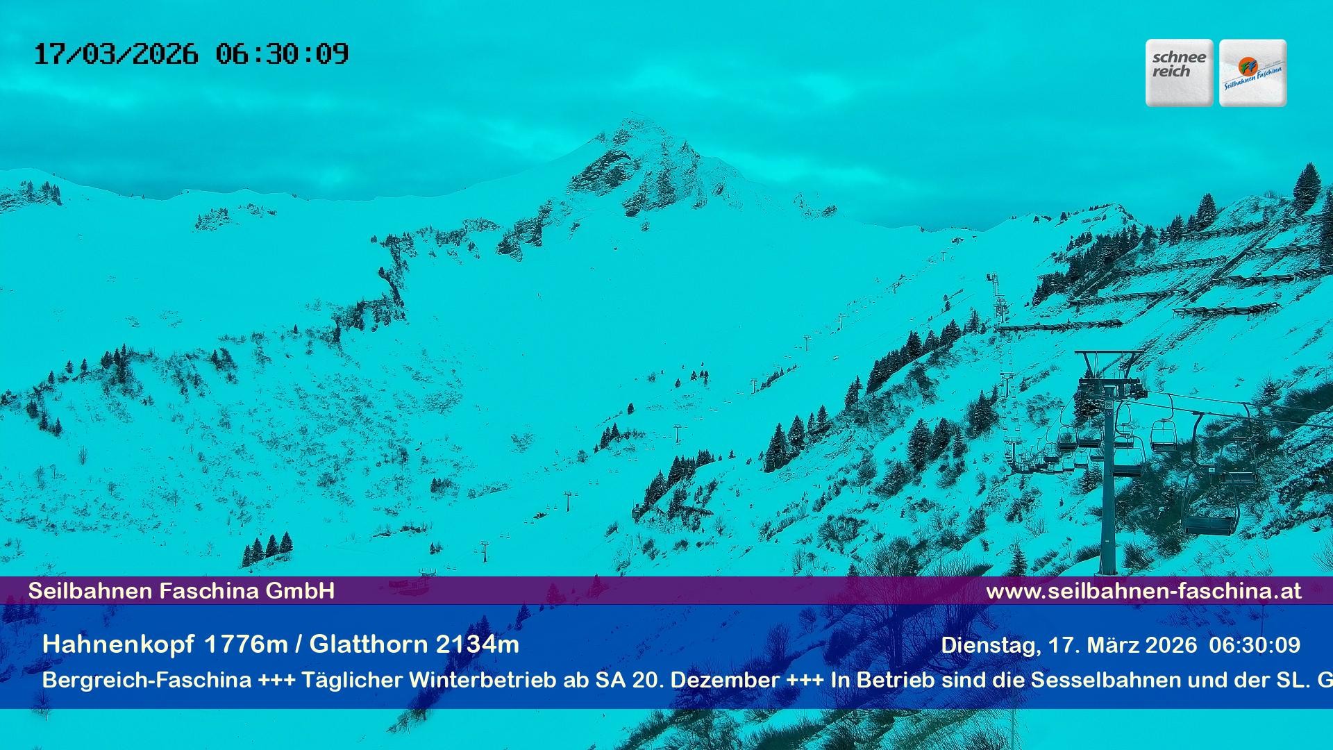 Archiv Foto Webcam Blick auf das Glatthorn, Faschina