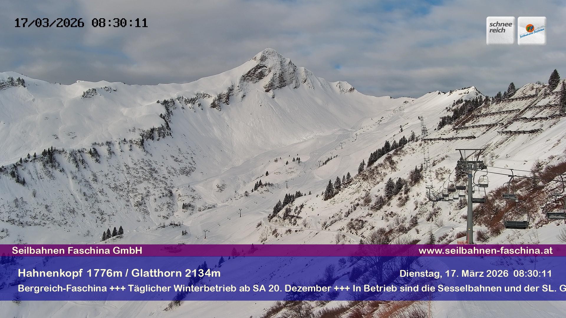 Archiv Foto Webcam Blick auf das Glatthorn, Faschina