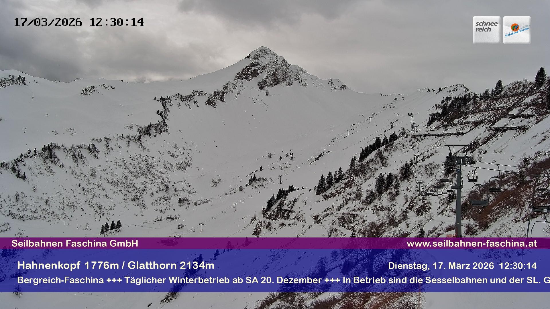Archiv Foto Webcam Blick auf das Glatthorn, Faschina