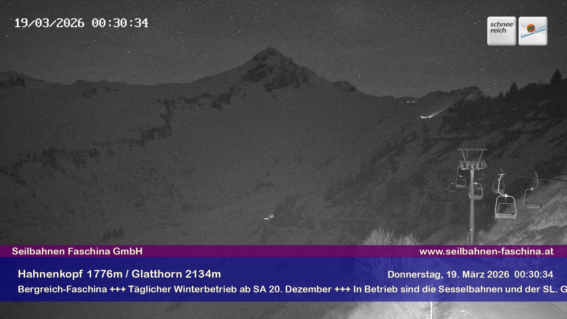 Archiv Foto Webcam Blick auf das Glatthorn, Faschina
