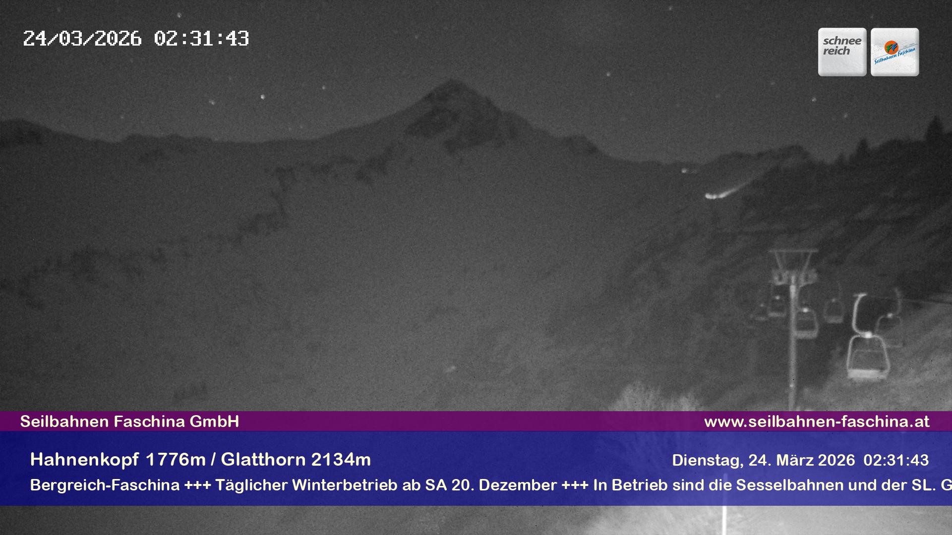 Archiv Foto Webcam Blick auf das Glatthorn, Faschina