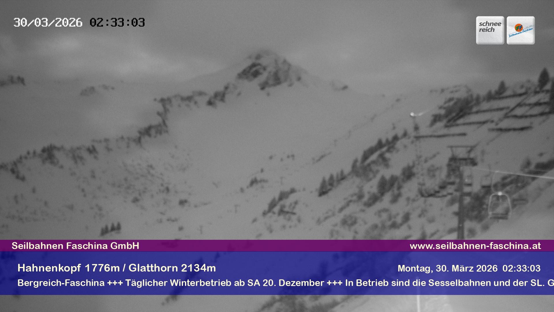 Archiv Foto Webcam Blick auf das Glatthorn, Faschina
