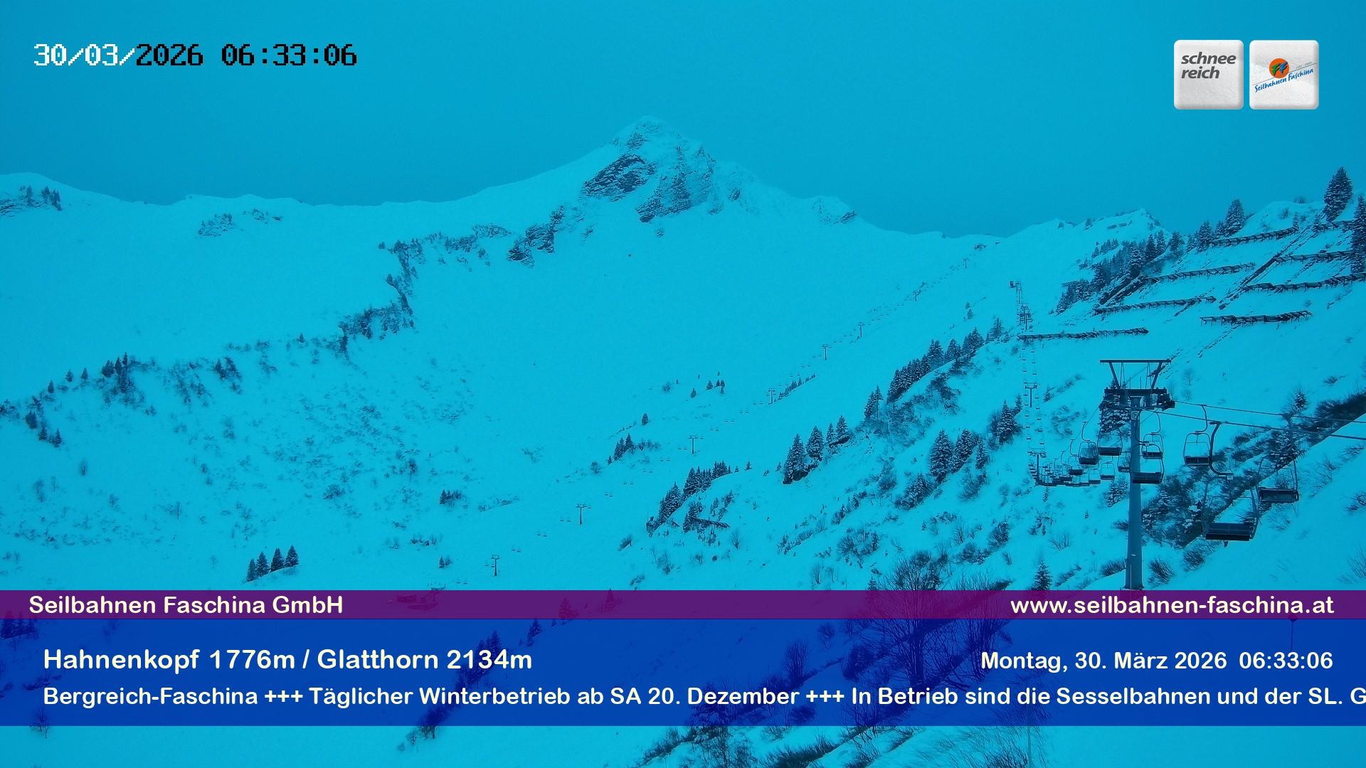 Archiv Foto Webcam Blick auf das Glatthorn, Faschina