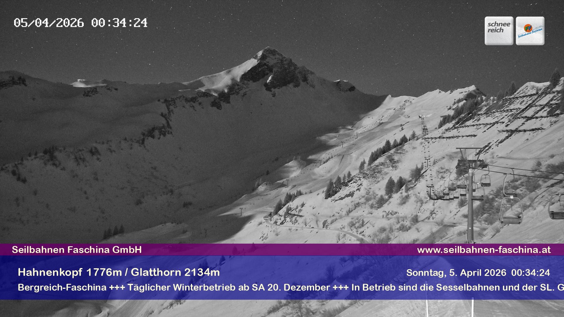 Archiv Foto Webcam Blick auf das Glatthorn, Faschina