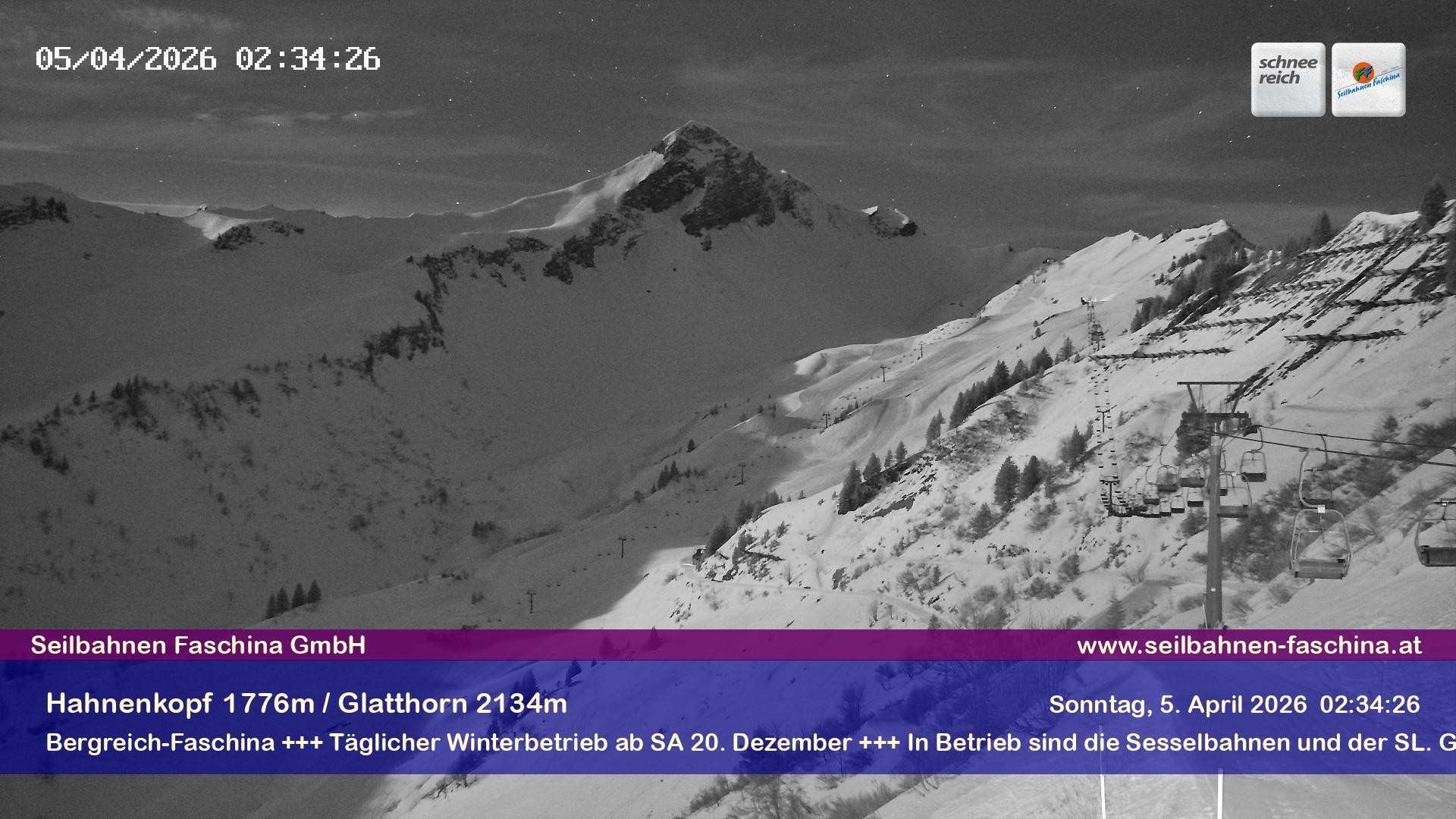 Archiv Foto Webcam Blick auf das Glatthorn, Faschina