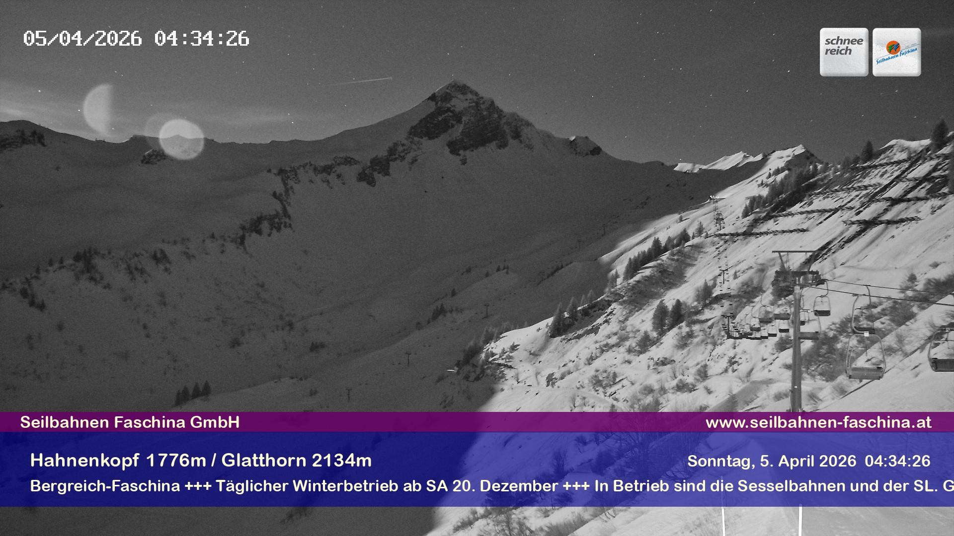 Archiv Foto Webcam Blick auf das Glatthorn, Faschina