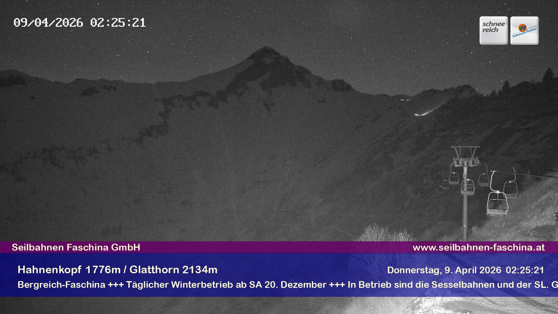 Archiv Foto Webcam Blick auf das Glatthorn, Faschina