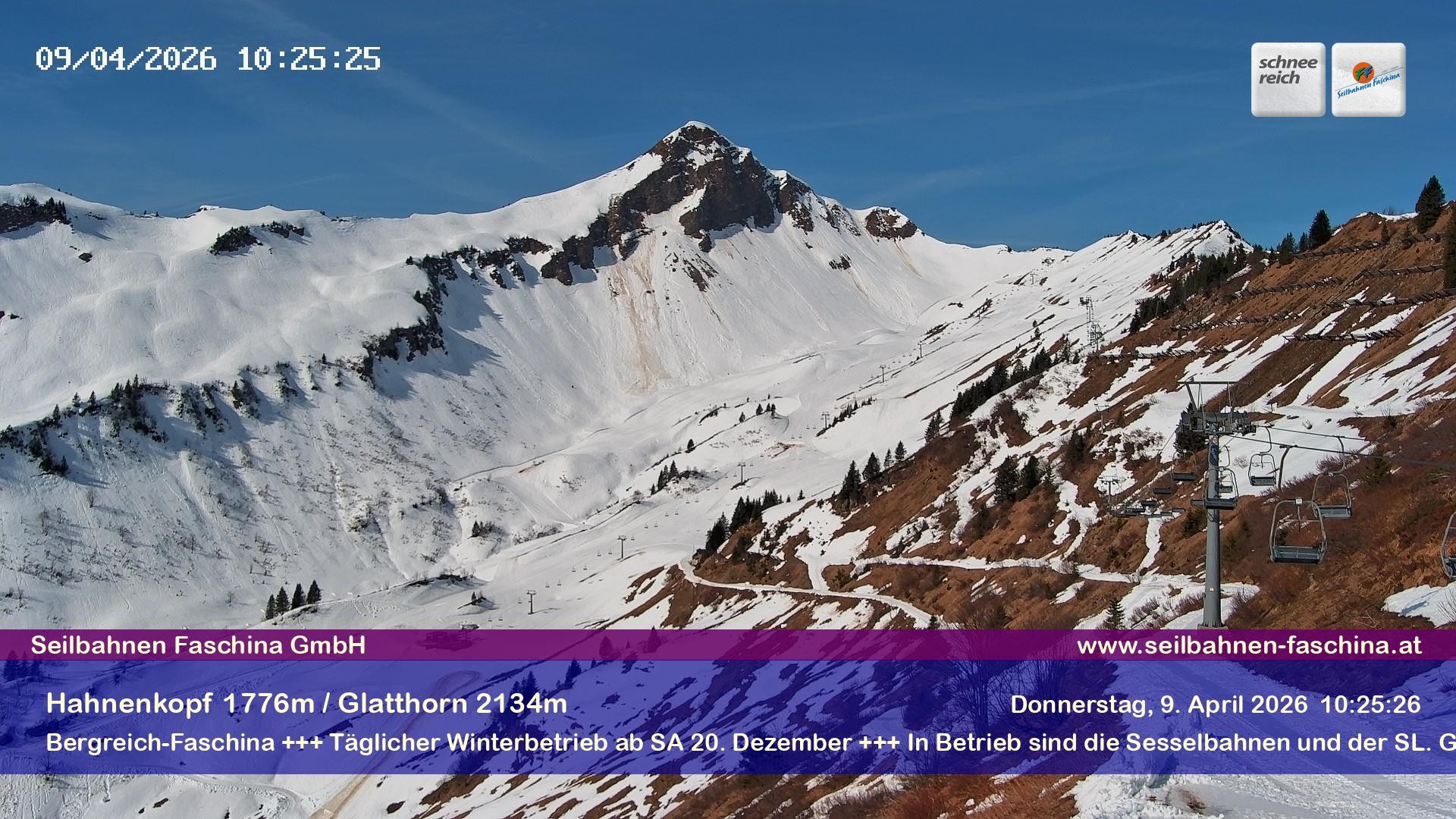 Archiv Foto Webcam Blick auf das Glatthorn, Faschina