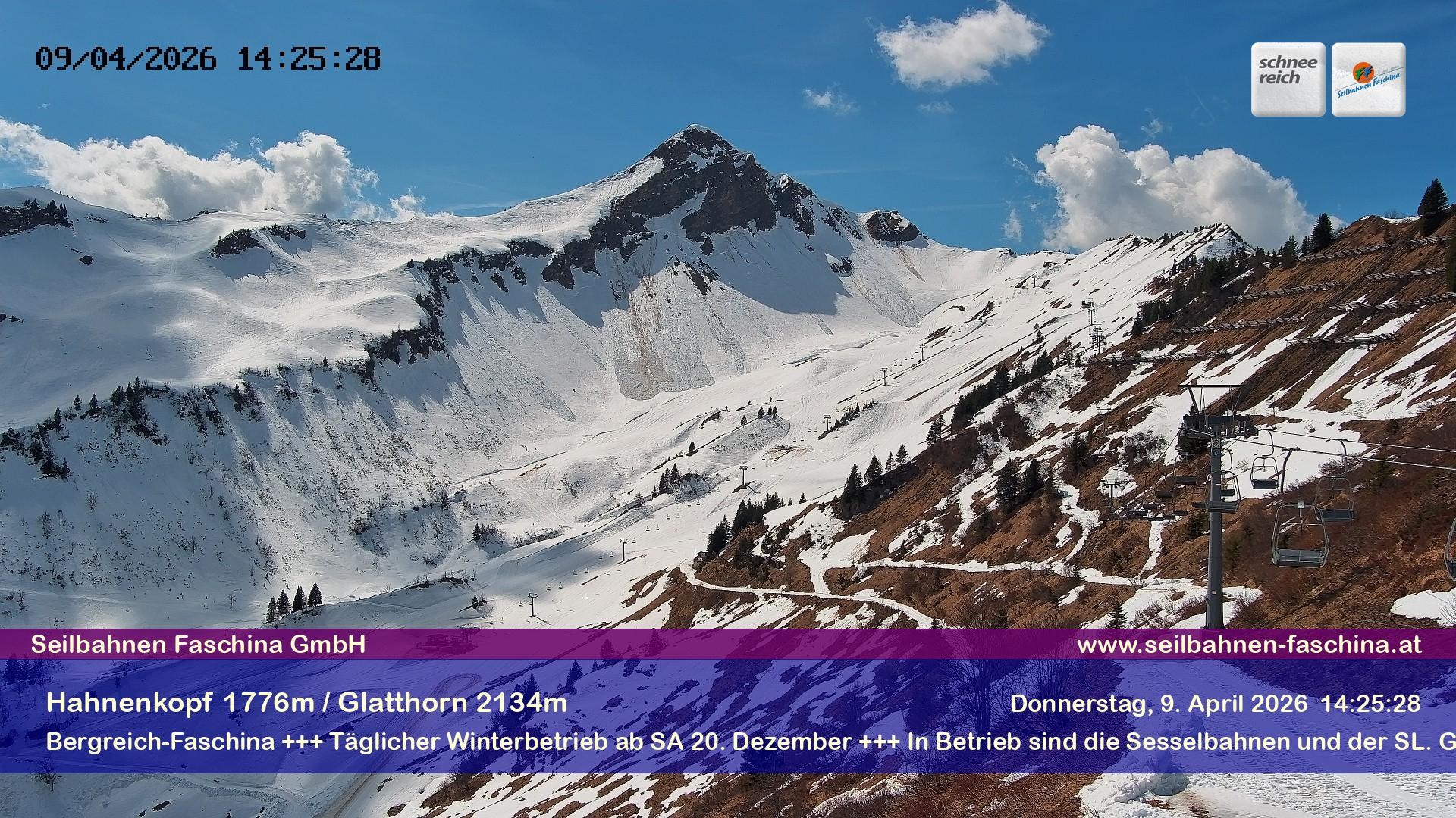 Archiv Foto Webcam Blick auf das Glatthorn, Faschina