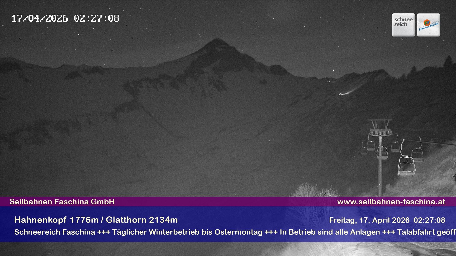 Archiv Foto Webcam Blick auf das Glatthorn, Faschina