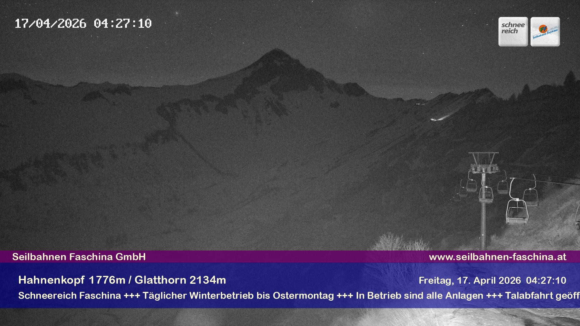 Archiv Foto Webcam Blick auf das Glatthorn, Faschina