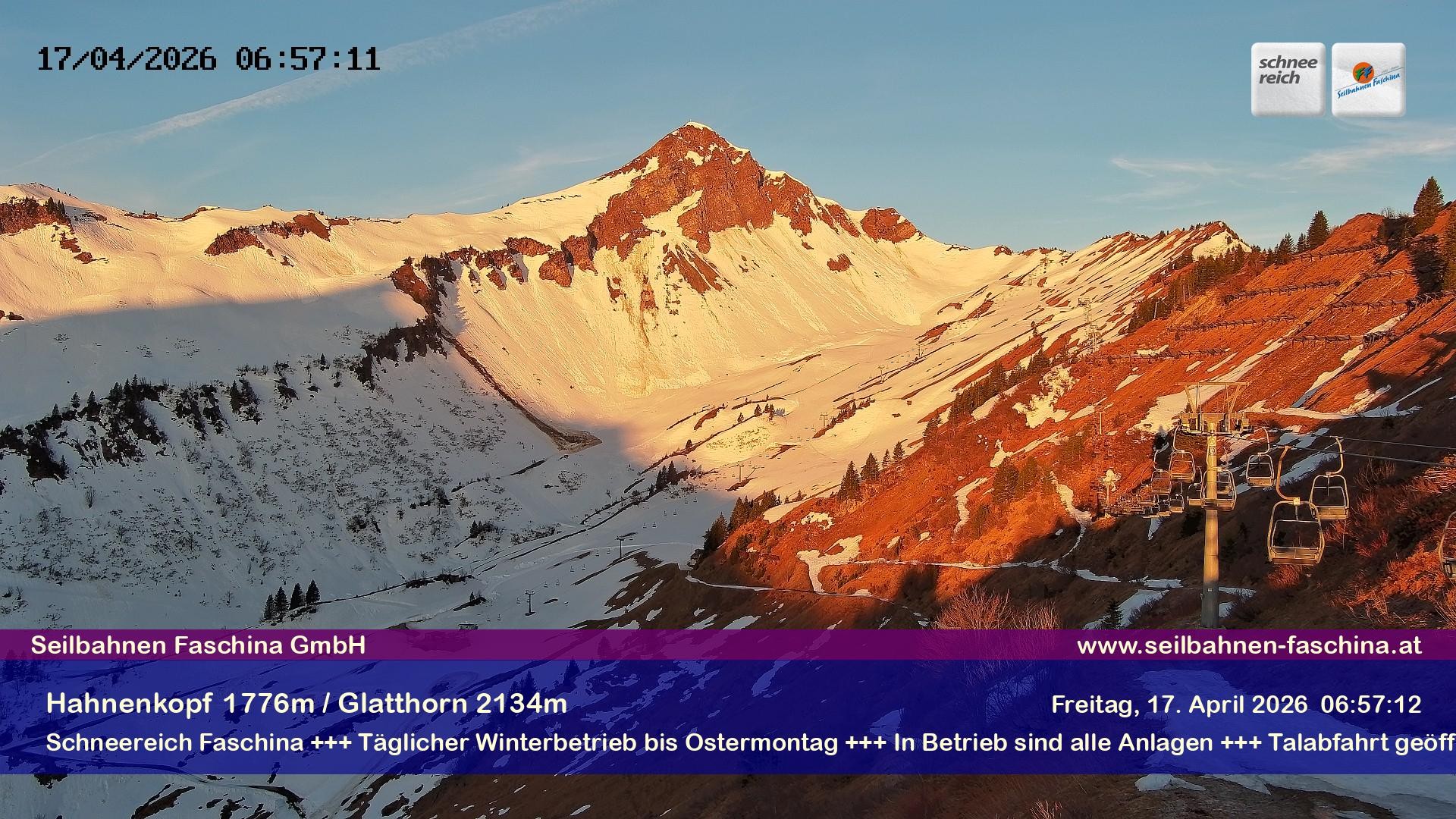 Archiv Foto Webcam Blick auf das Glatthorn, Faschina