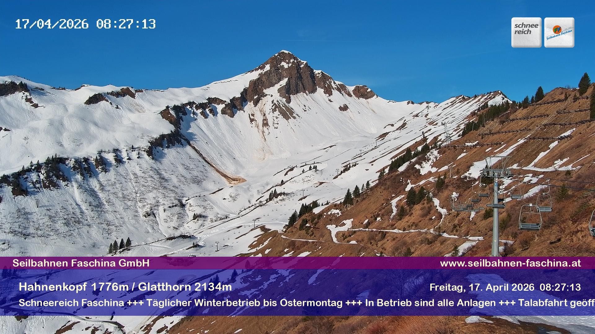 Archiv Foto Webcam Blick auf das Glatthorn, Faschina