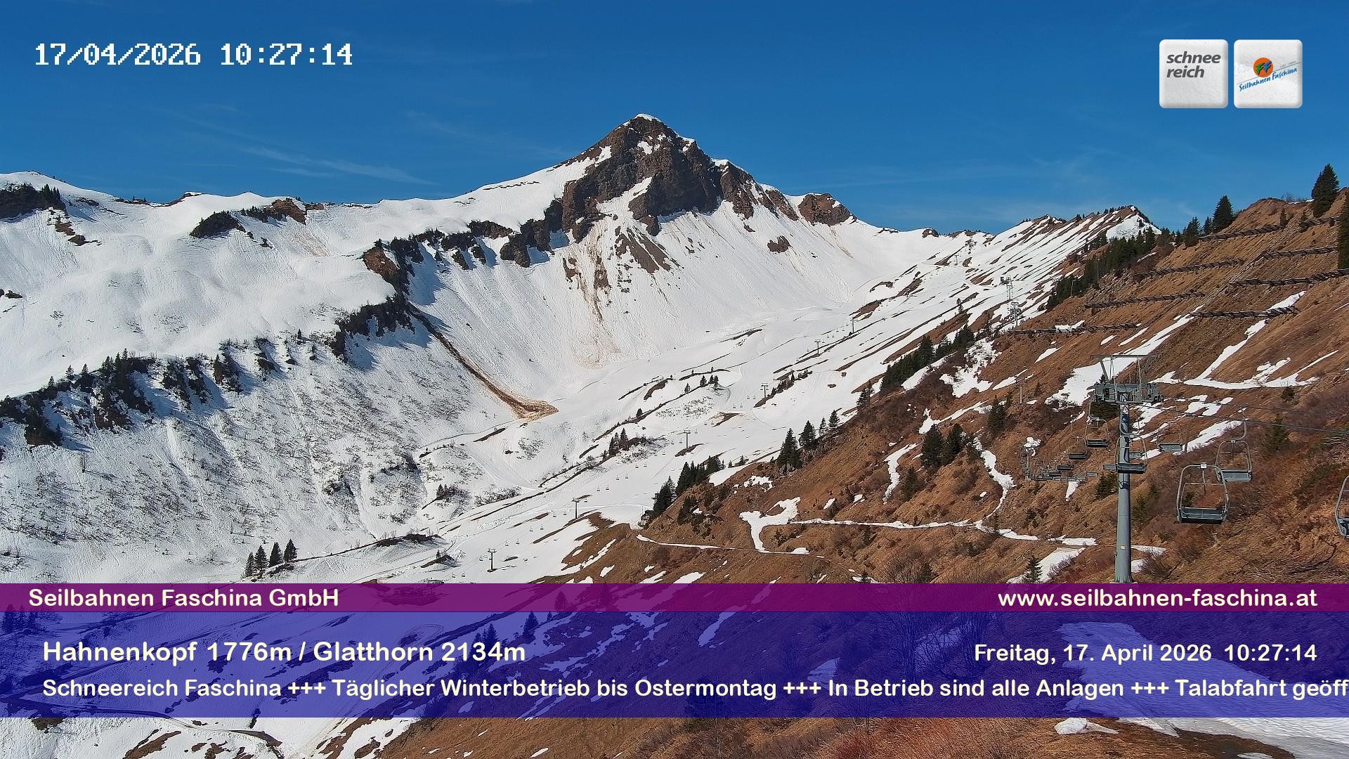 Archiv Foto Webcam Blick auf das Glatthorn, Faschina