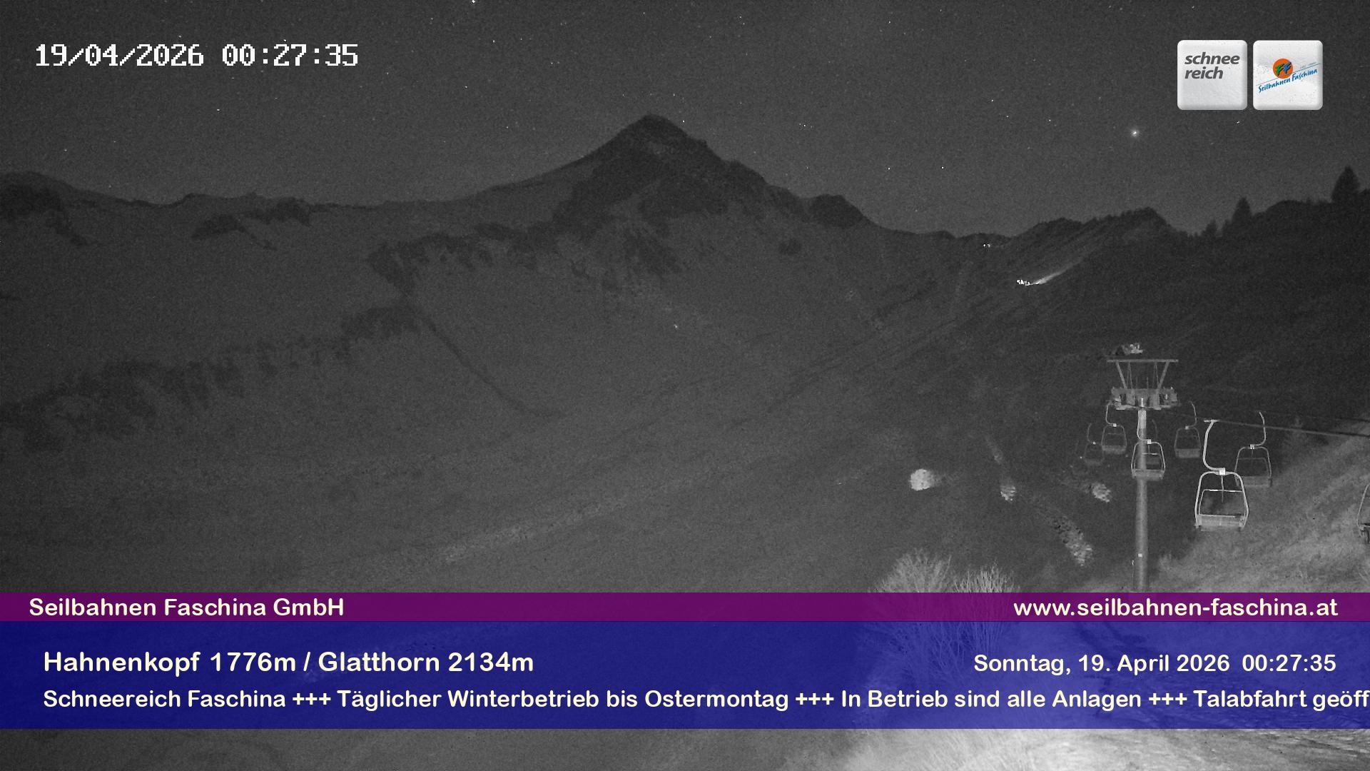 Archiv Foto Webcam Blick auf das Glatthorn, Faschina
