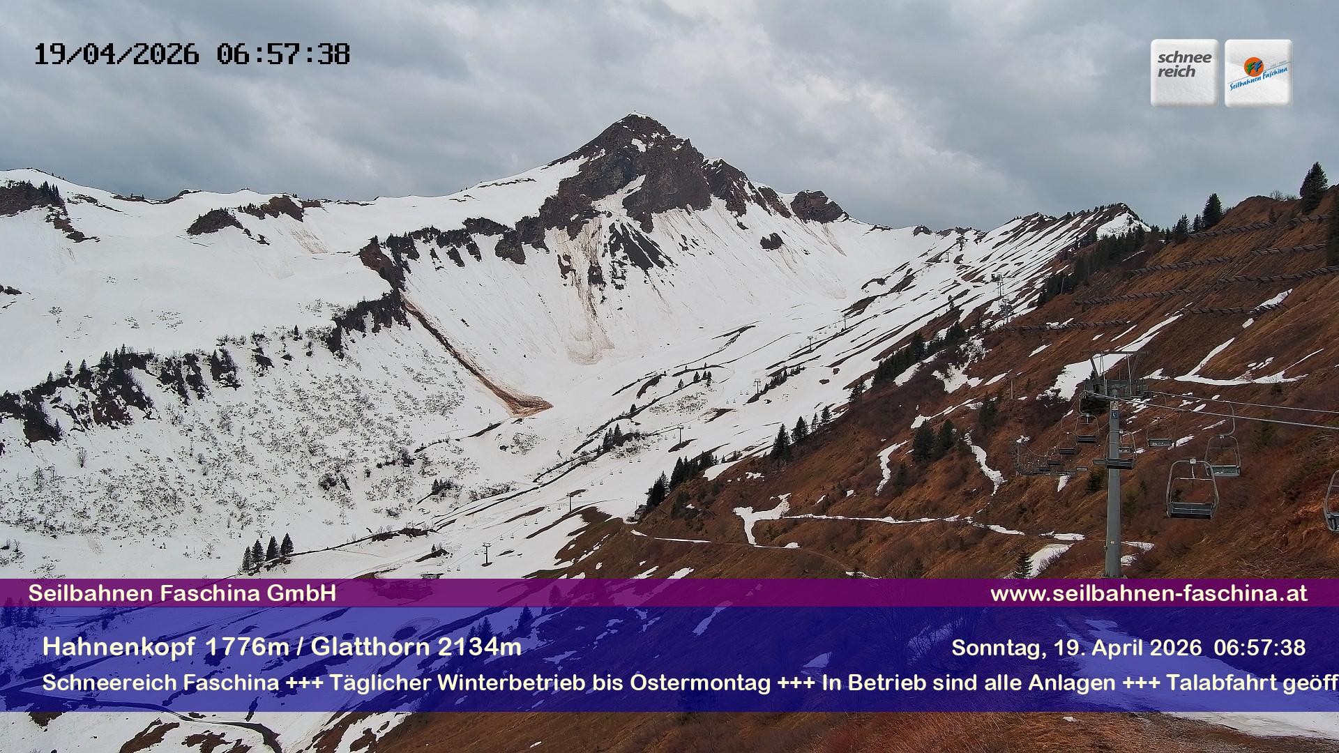 Archiv Foto Webcam Blick auf das Glatthorn, Faschina