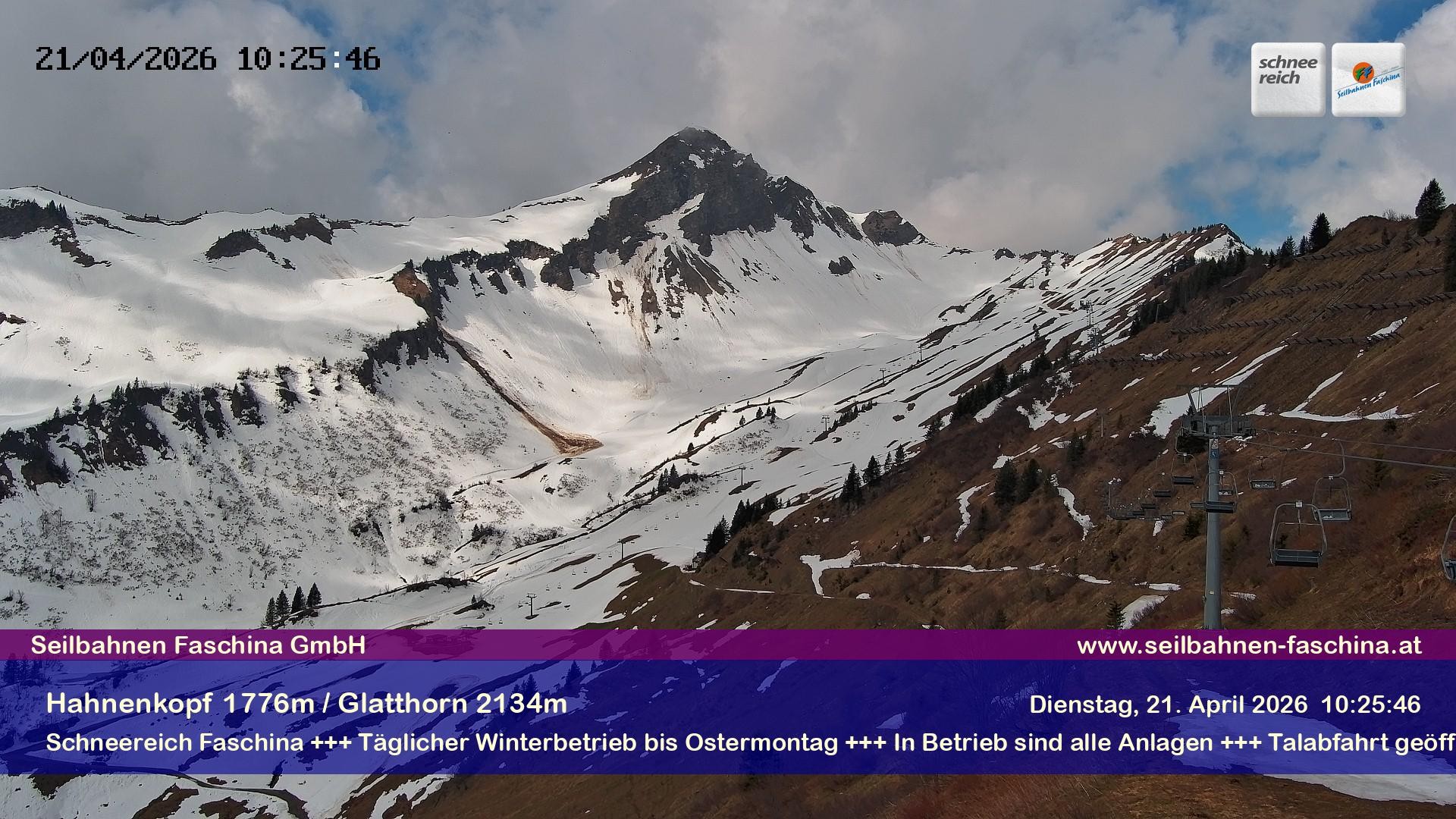 Archiv Foto Webcam Blick auf das Glatthorn, Faschina