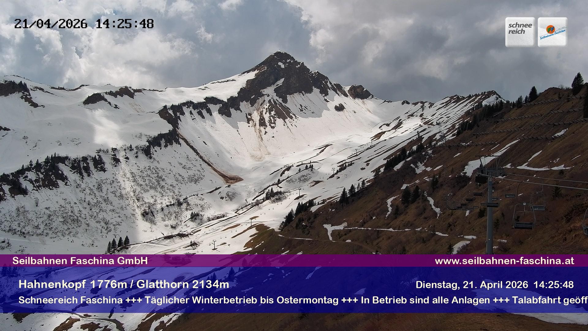 Archiv Foto Webcam Blick auf das Glatthorn, Faschina