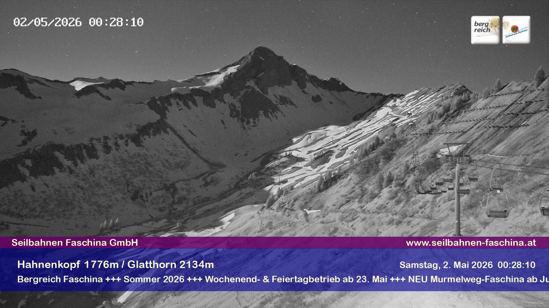 Archiv Foto Webcam Blick auf das Glatthorn, Faschina