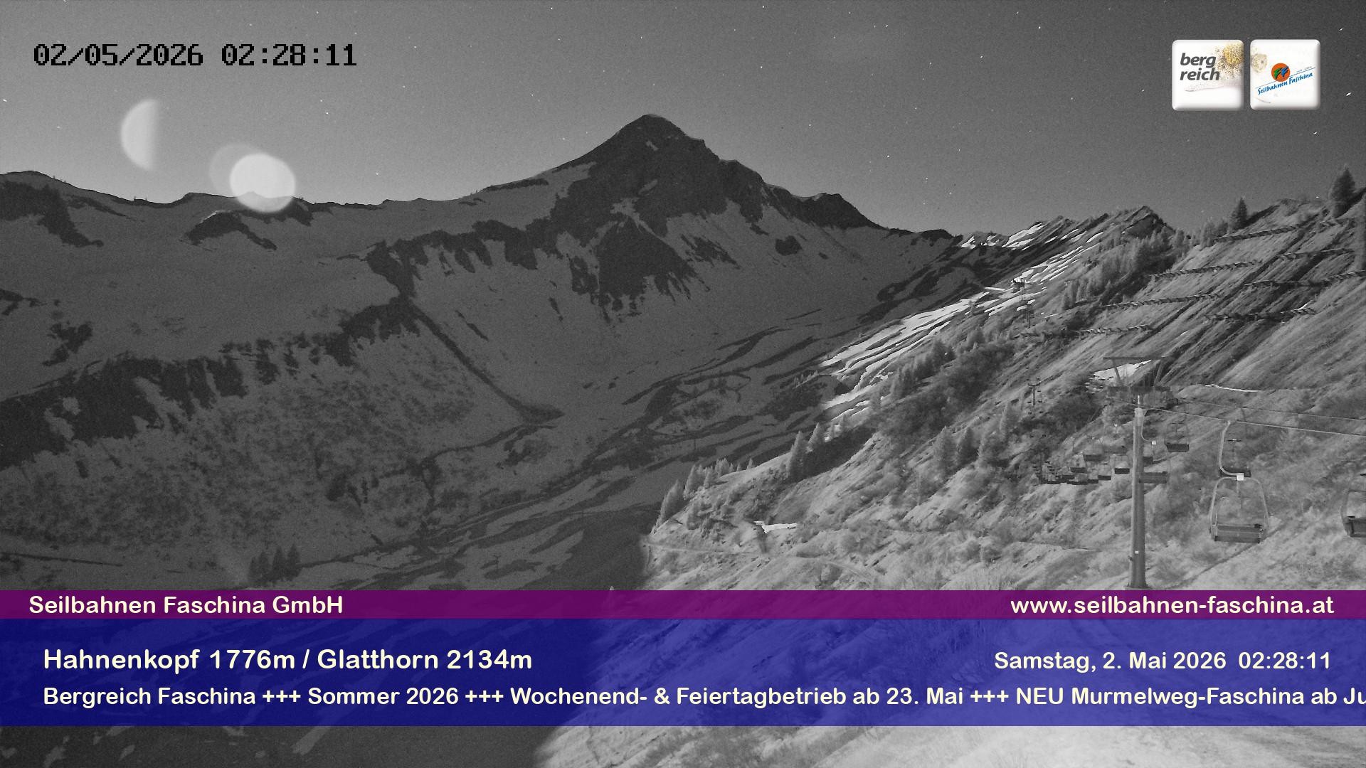 Archiv Foto Webcam Blick auf das Glatthorn, Faschina