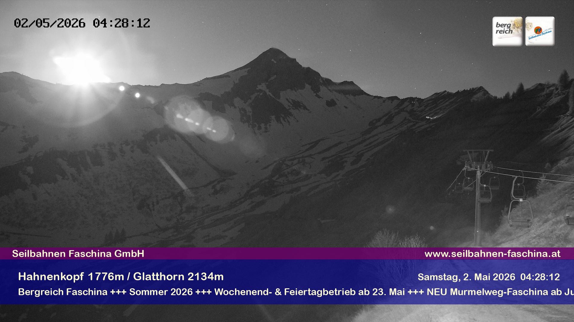 Archiv Foto Webcam Blick auf das Glatthorn, Faschina