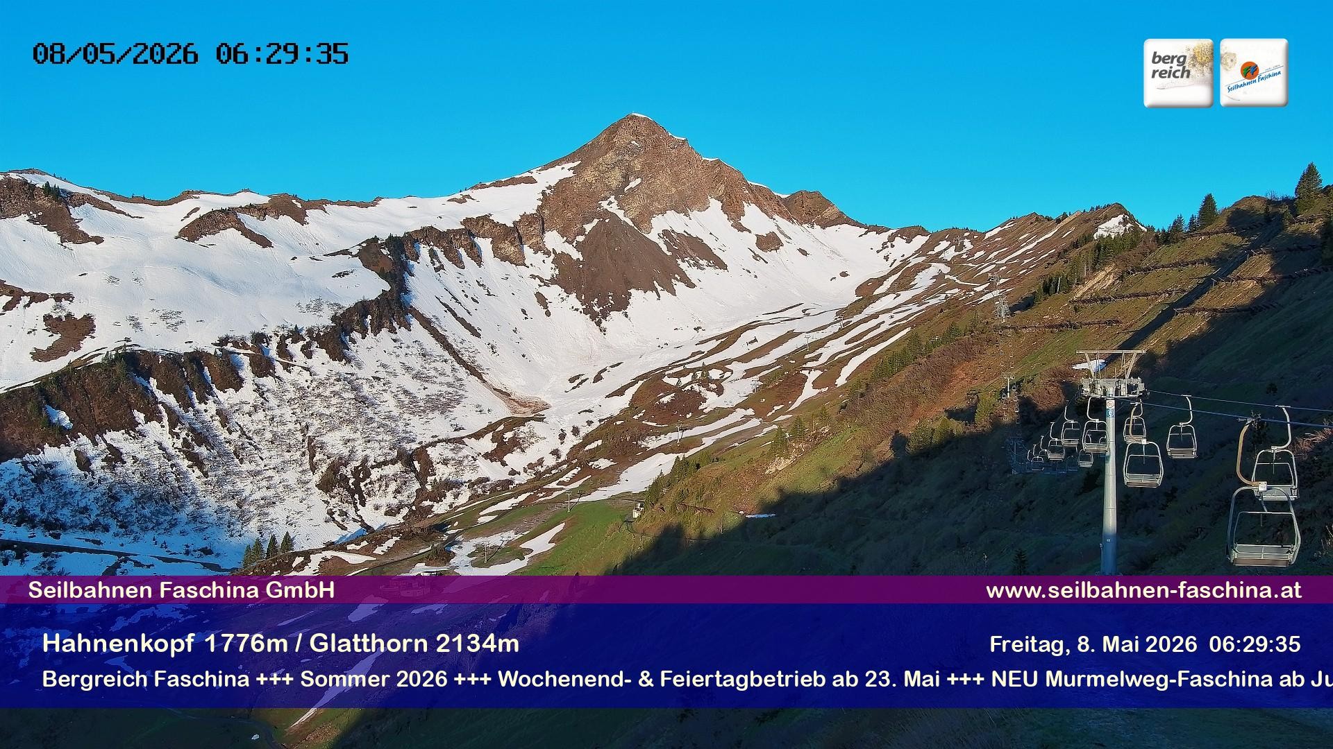 Archiv Foto Webcam Blick auf das Glatthorn, Faschina