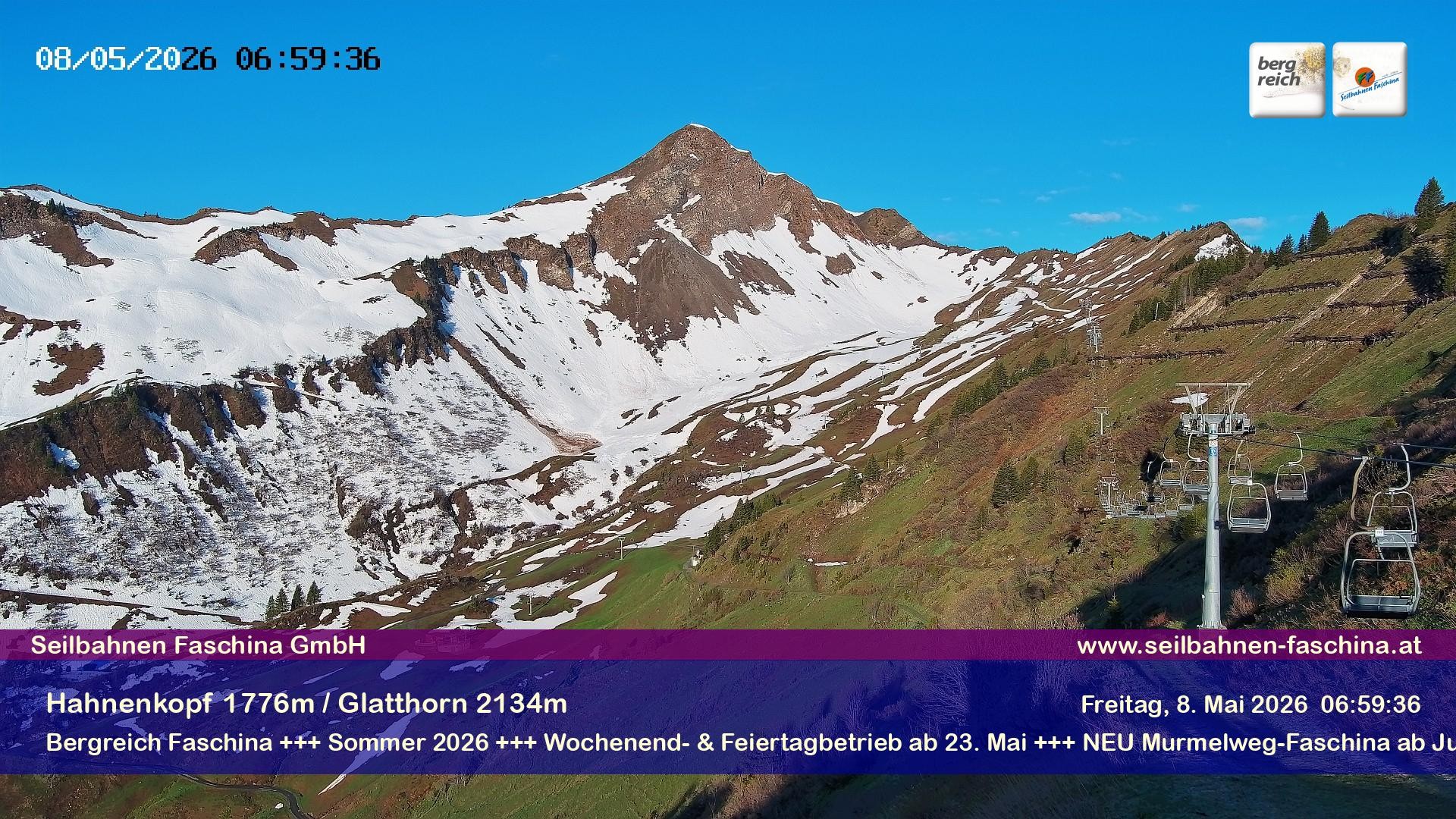 Archiv Foto Webcam Blick auf das Glatthorn, Faschina
